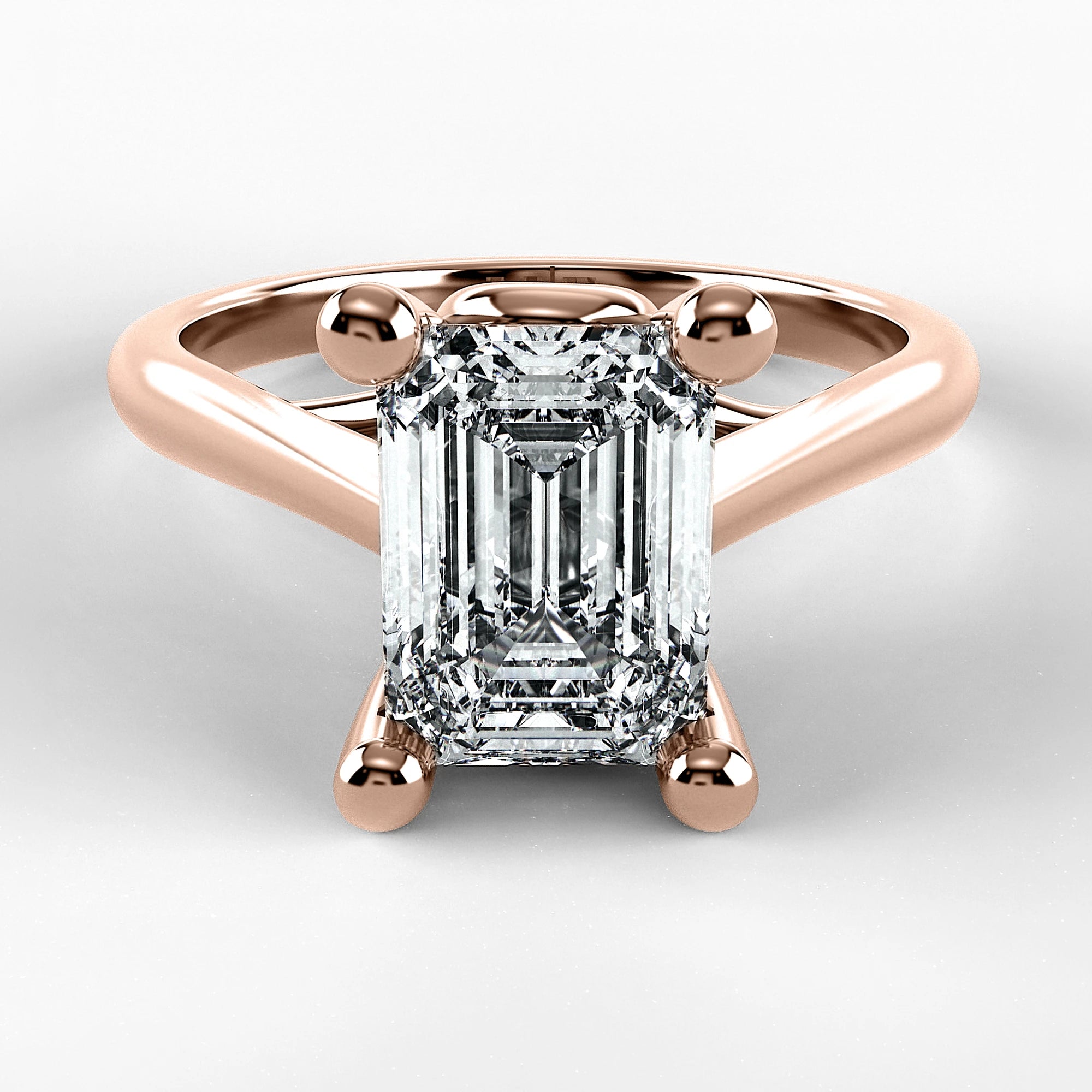 Anillo de Compromiso Alianza - Esmeralda en oro rosa - vista 1