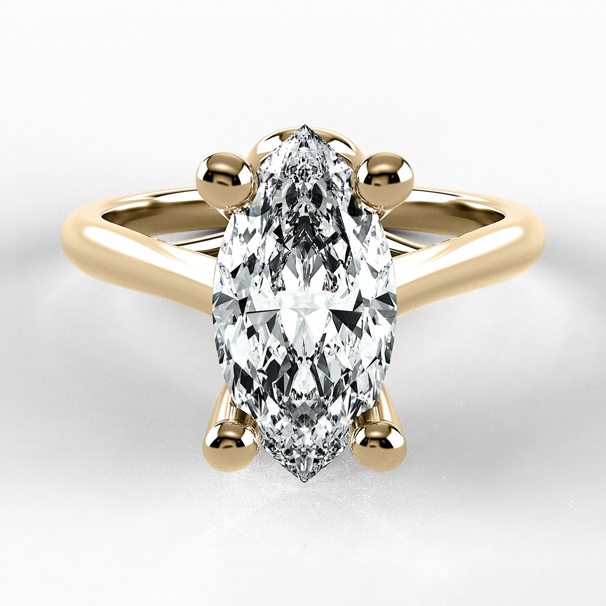 Anillo de Compromiso Alianza - Marquesa en oro amarillo - vista 1