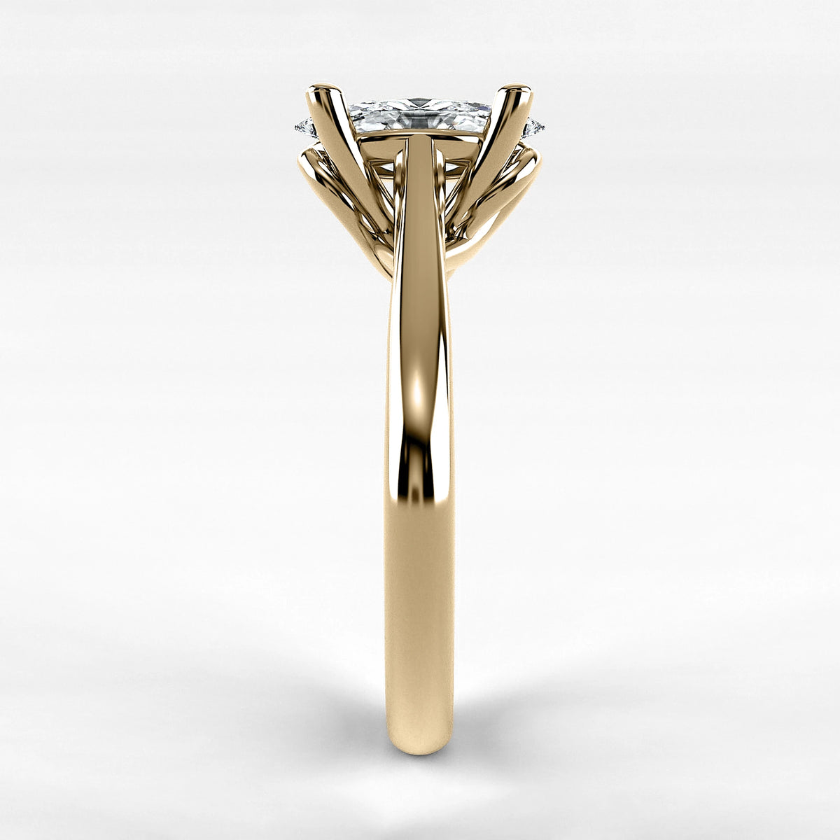 Anillo de Compromiso Alianza - Marquesa en oro amarillo - vista 2