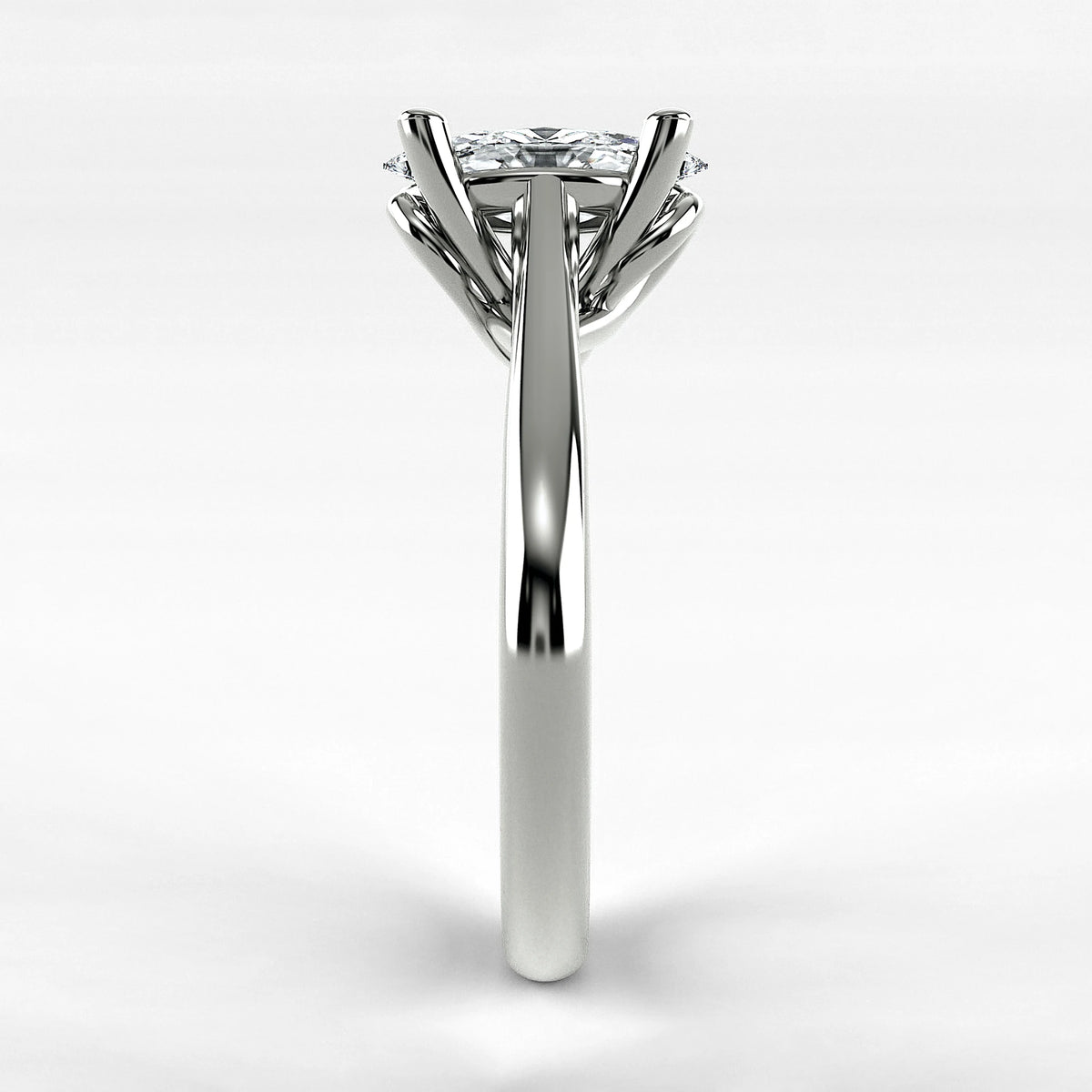 Anillo de Compromiso Alianza - Marquesa en oro blanco - vista 2