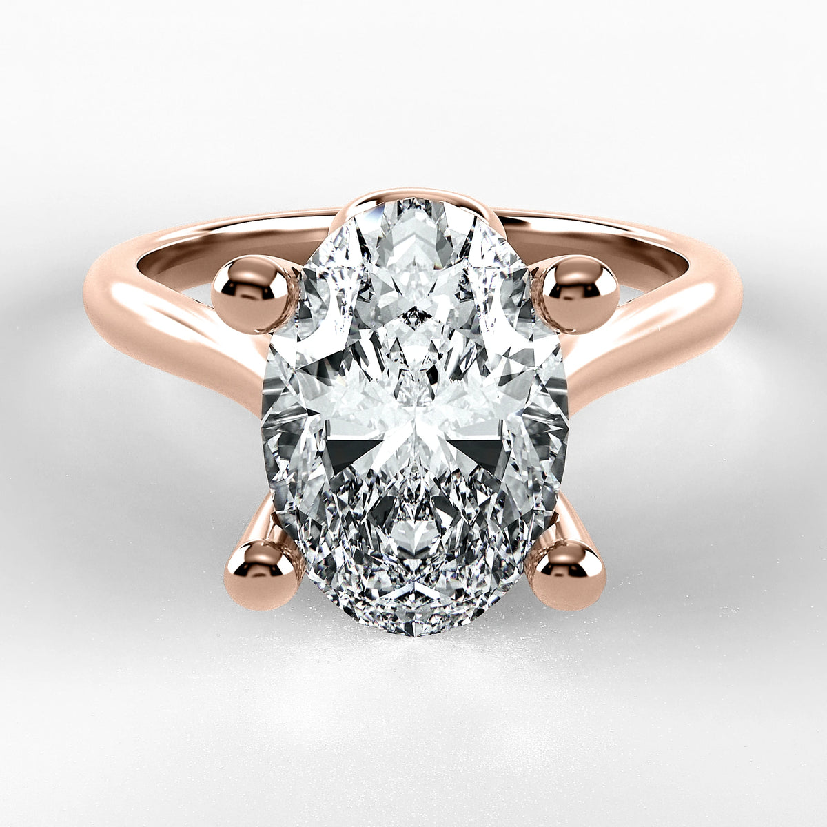Anillo de Compromiso Alianza - Oval en oro rosa - vista 1