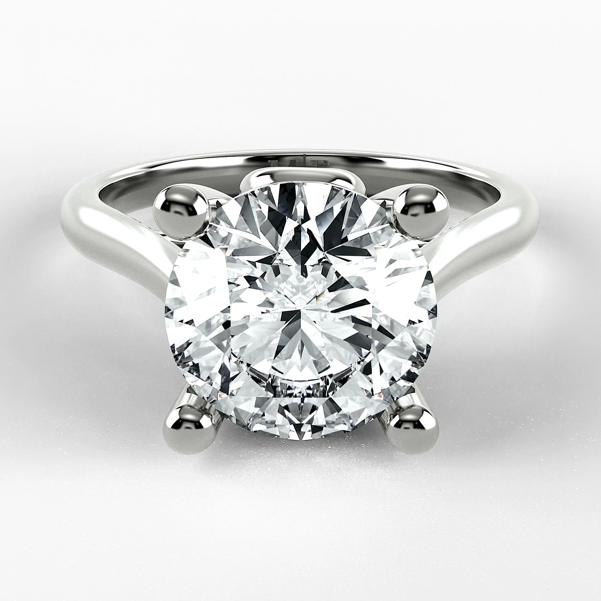 Anillo de Compromiso Alianza - Redondo en oro blanco - vista 1