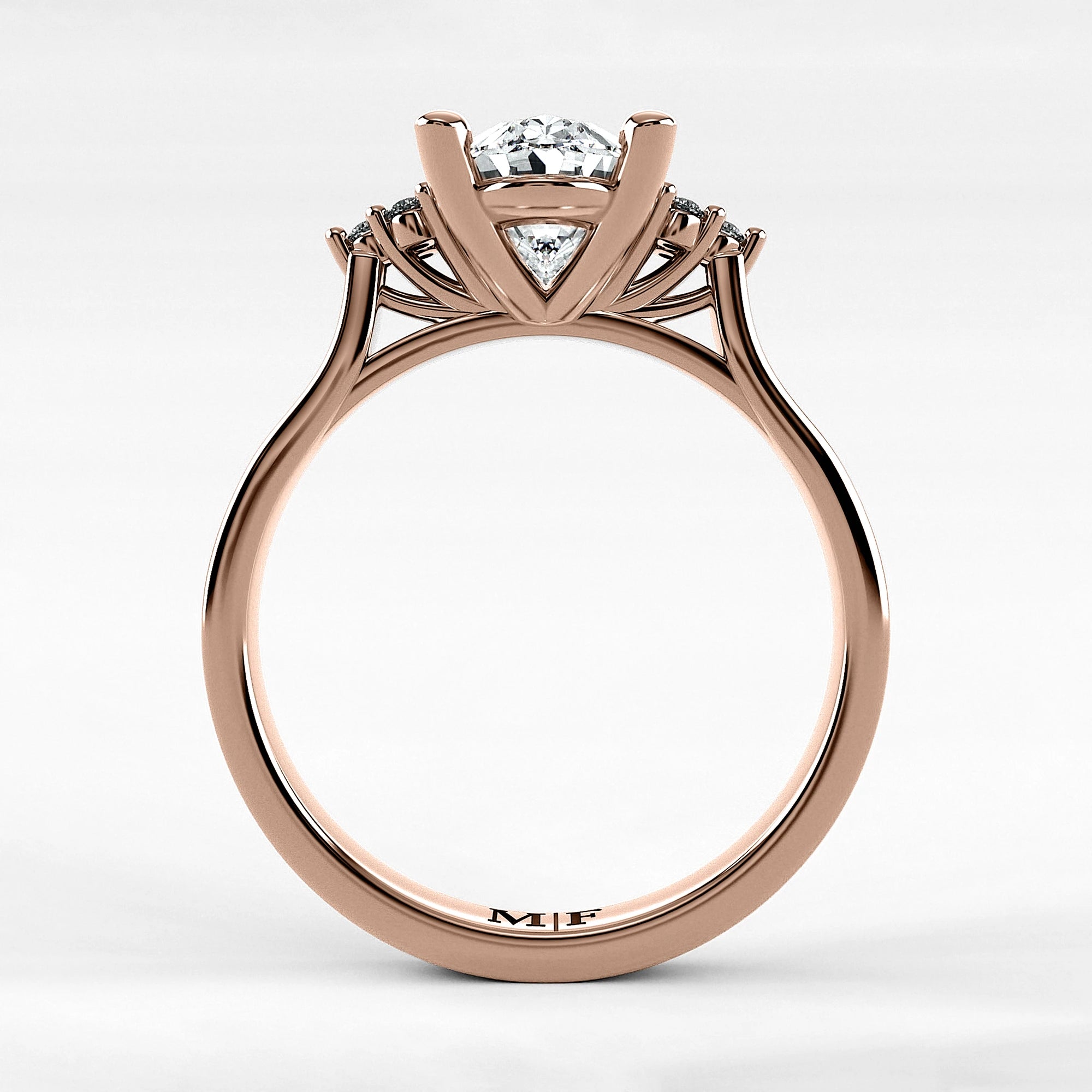 Anillo de Compromiso Umbral - Oval en oro rosa - vista 3