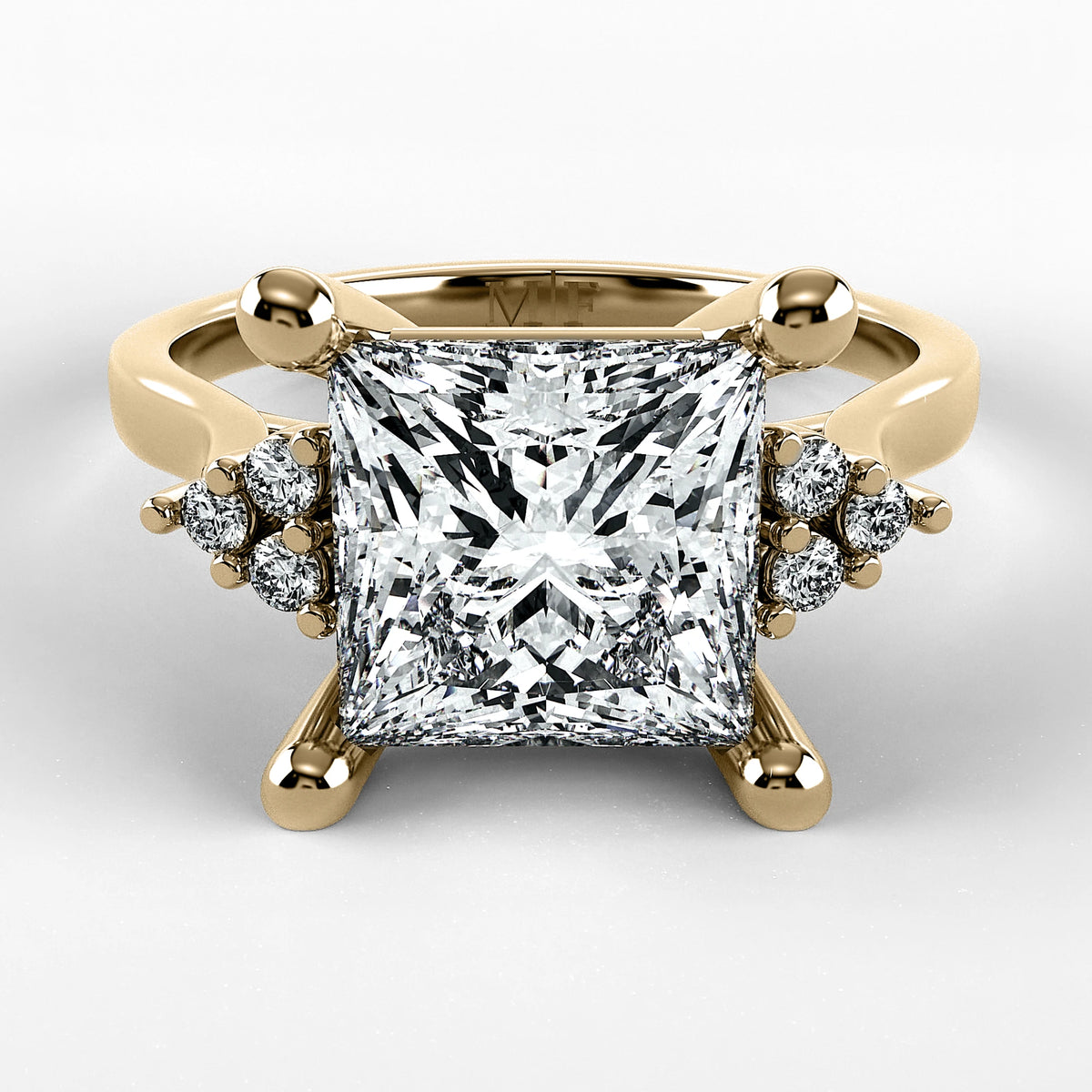 Anillo de Compromiso Umbral - Princess en oro amarillo - vista 1