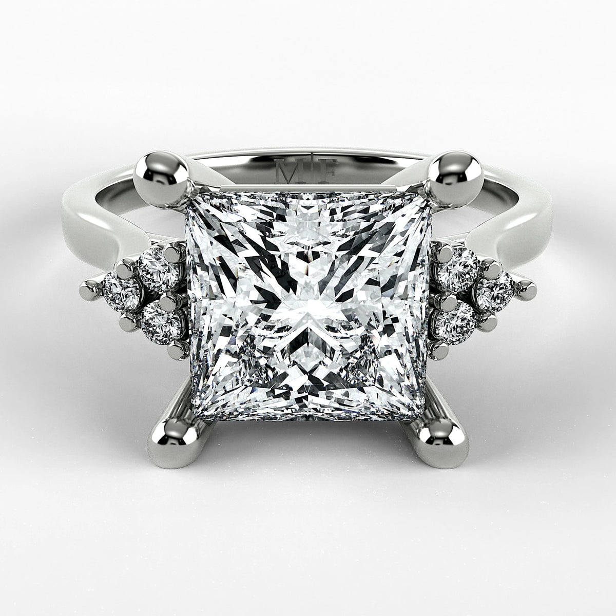 Anillo de Compromiso Umbral - Princess en oro blanco - vista 1