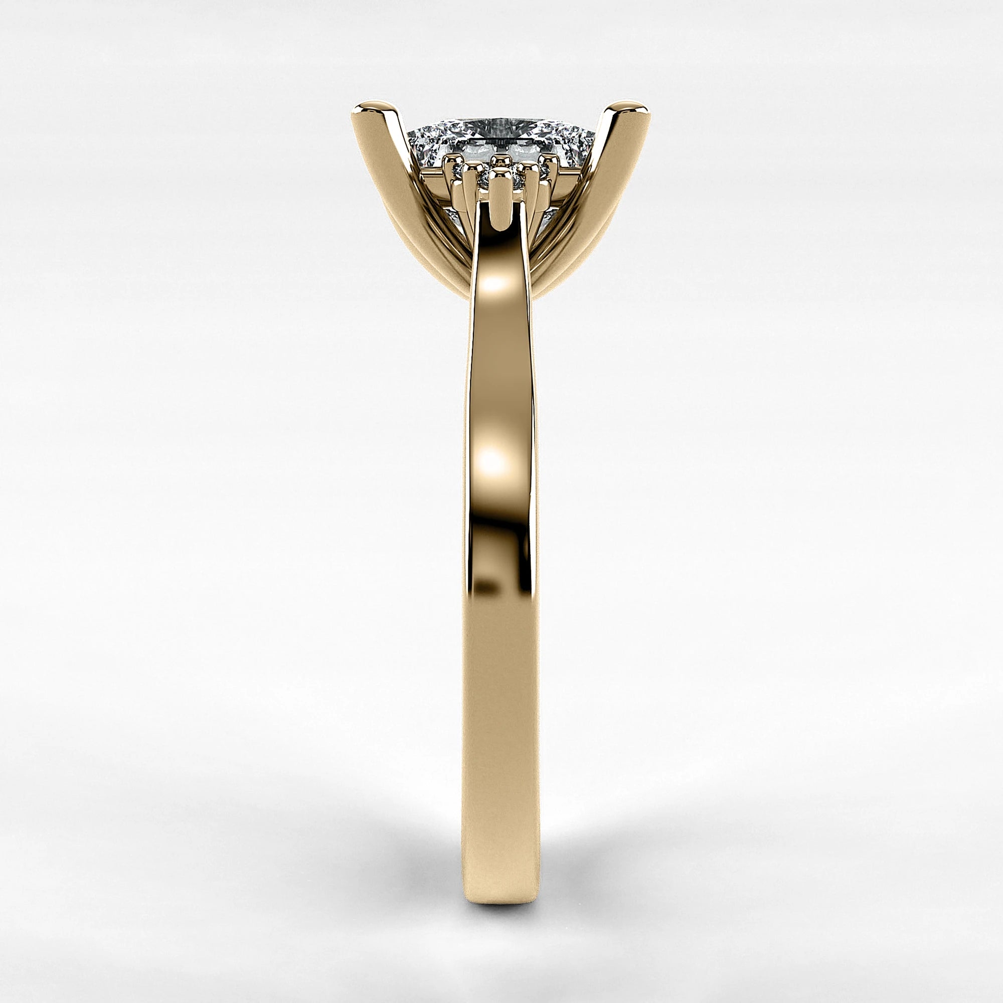 Anillo de Compromiso Umbral - Princess en oro amarillo - vista 2