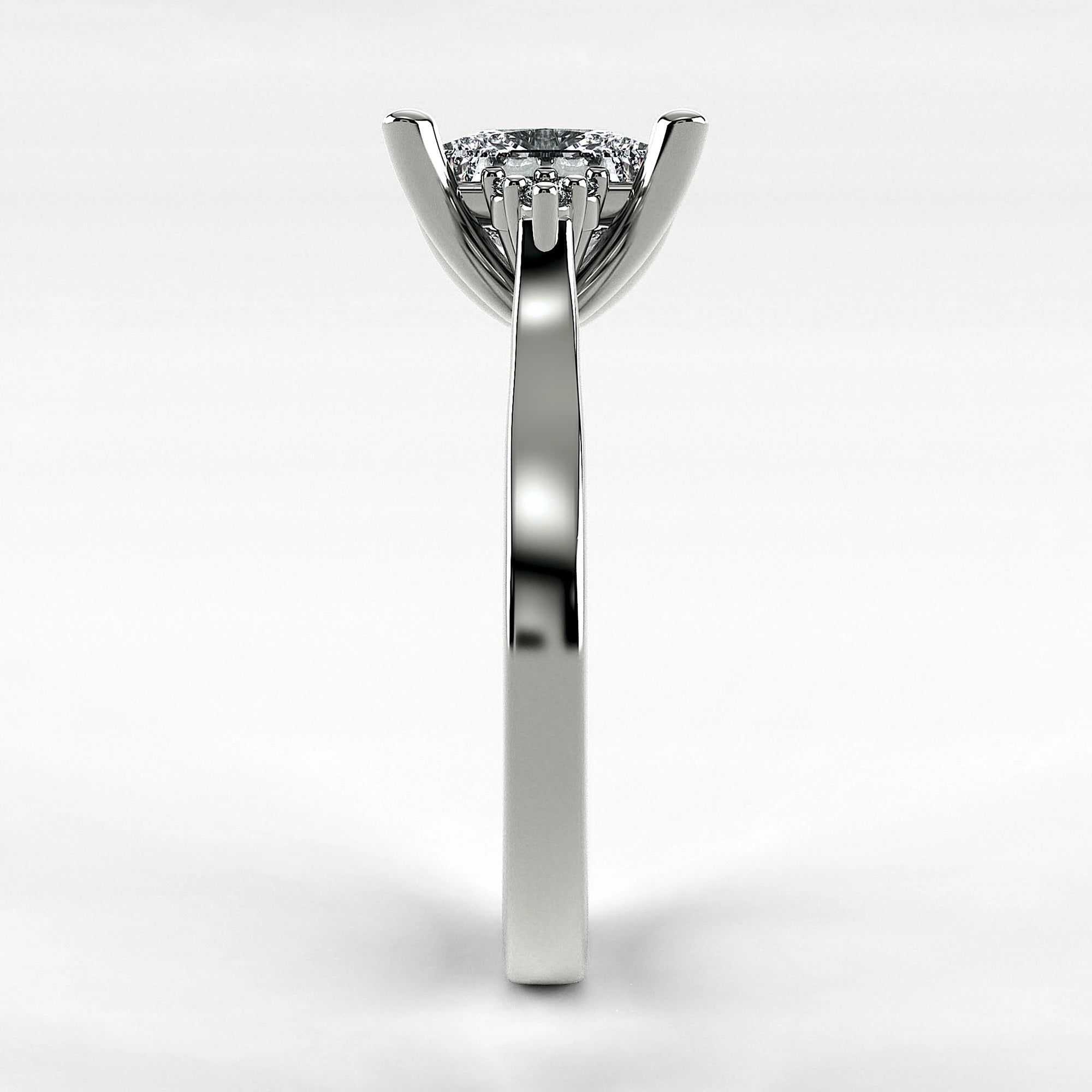 Anillo de Compromiso Umbral - Princess en oro blanco - vista 2