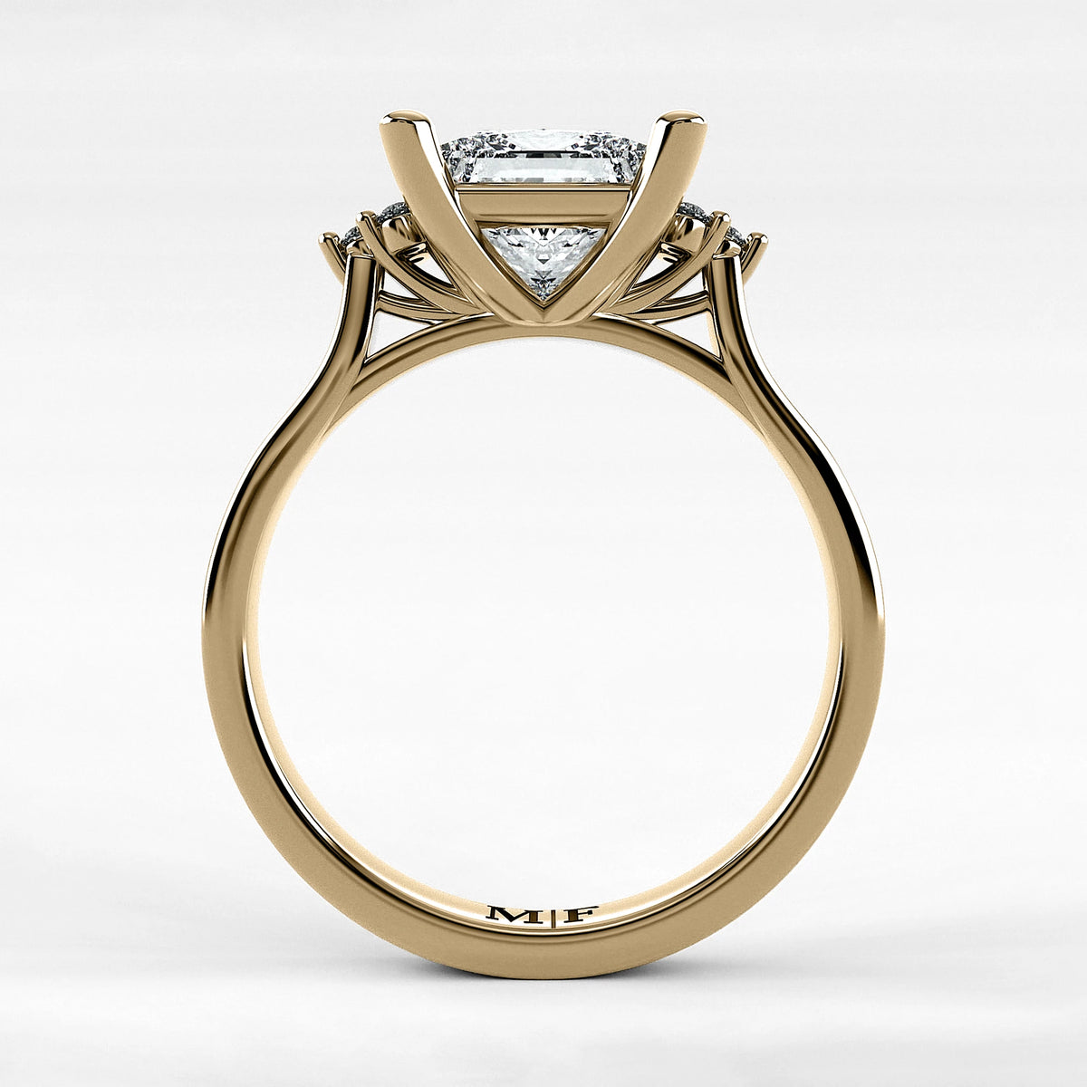 Anillo de Compromiso Umbral - Princess en oro amarillo - vista 3