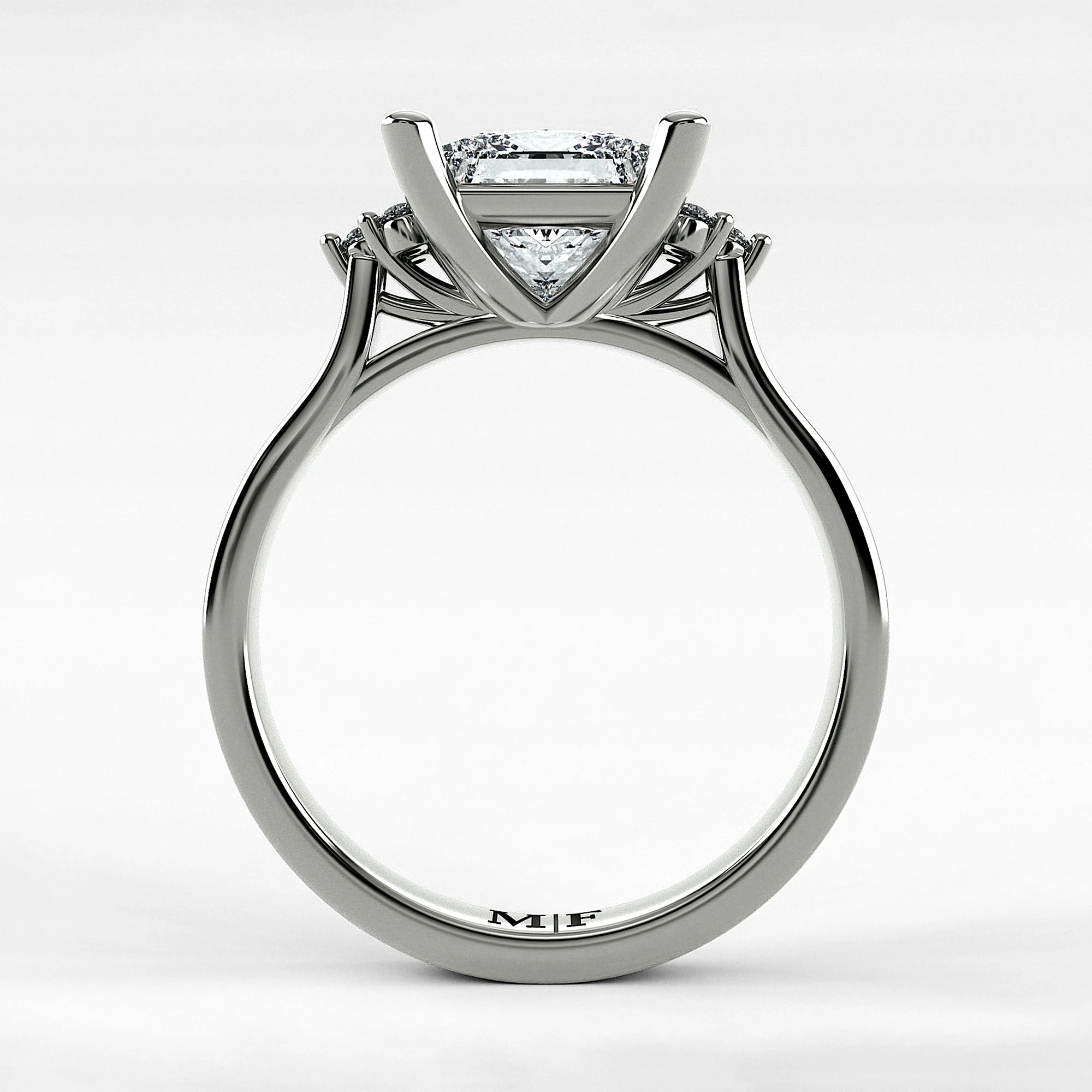 Anillo de Compromiso Umbral - Princess en oro blanco - vista 3