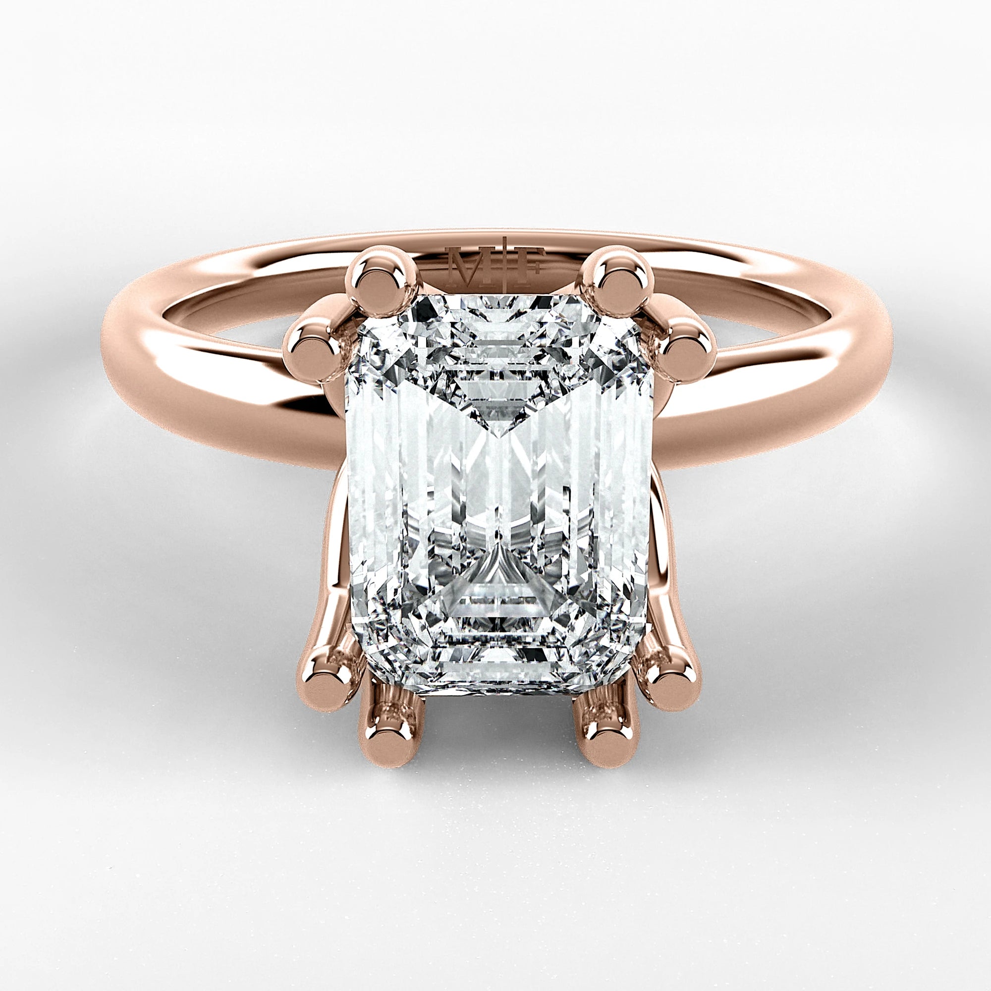 Anillo de Compromiso Balance - Esmeralda en oro rosa - vista 1