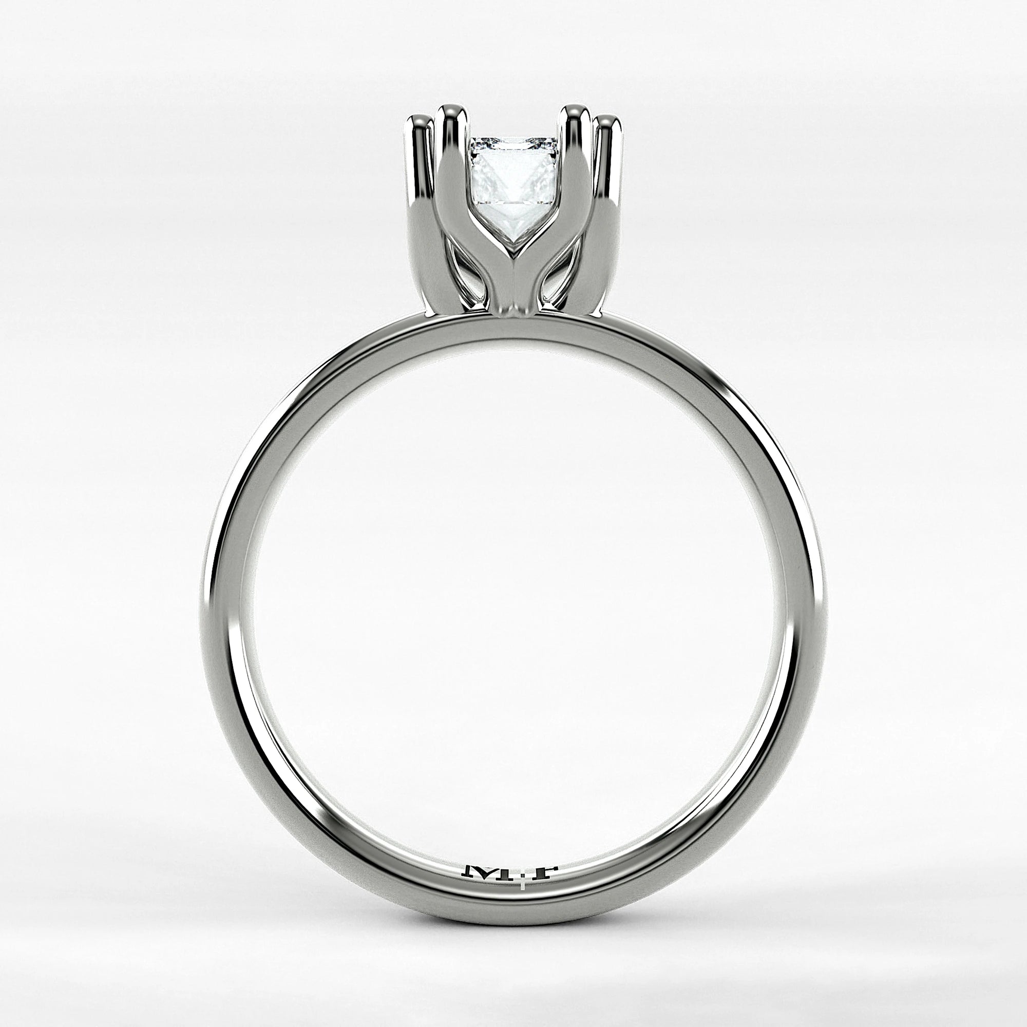 Anillo de Compromiso Balance - Esmeralda en oro blanco - vista 3