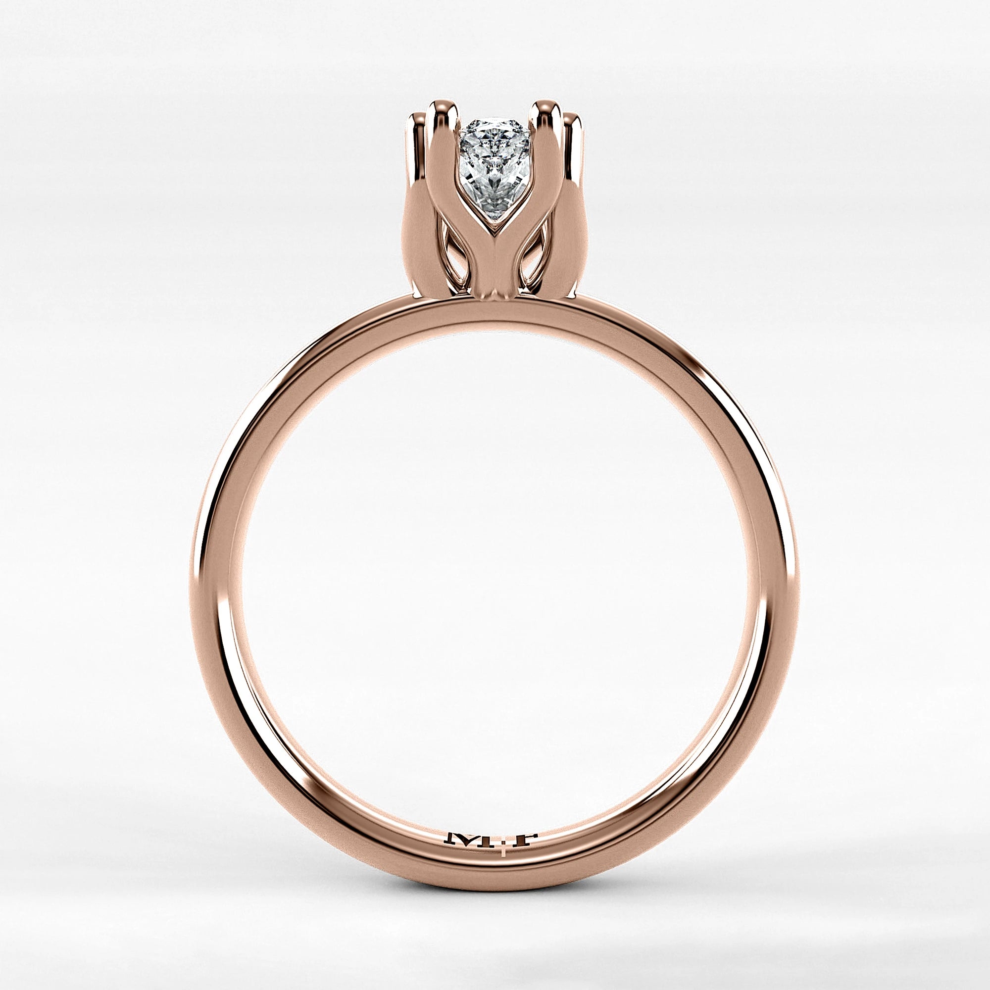 Anillo de Compromiso Balance - Marquesa en oro rosa - vista 3