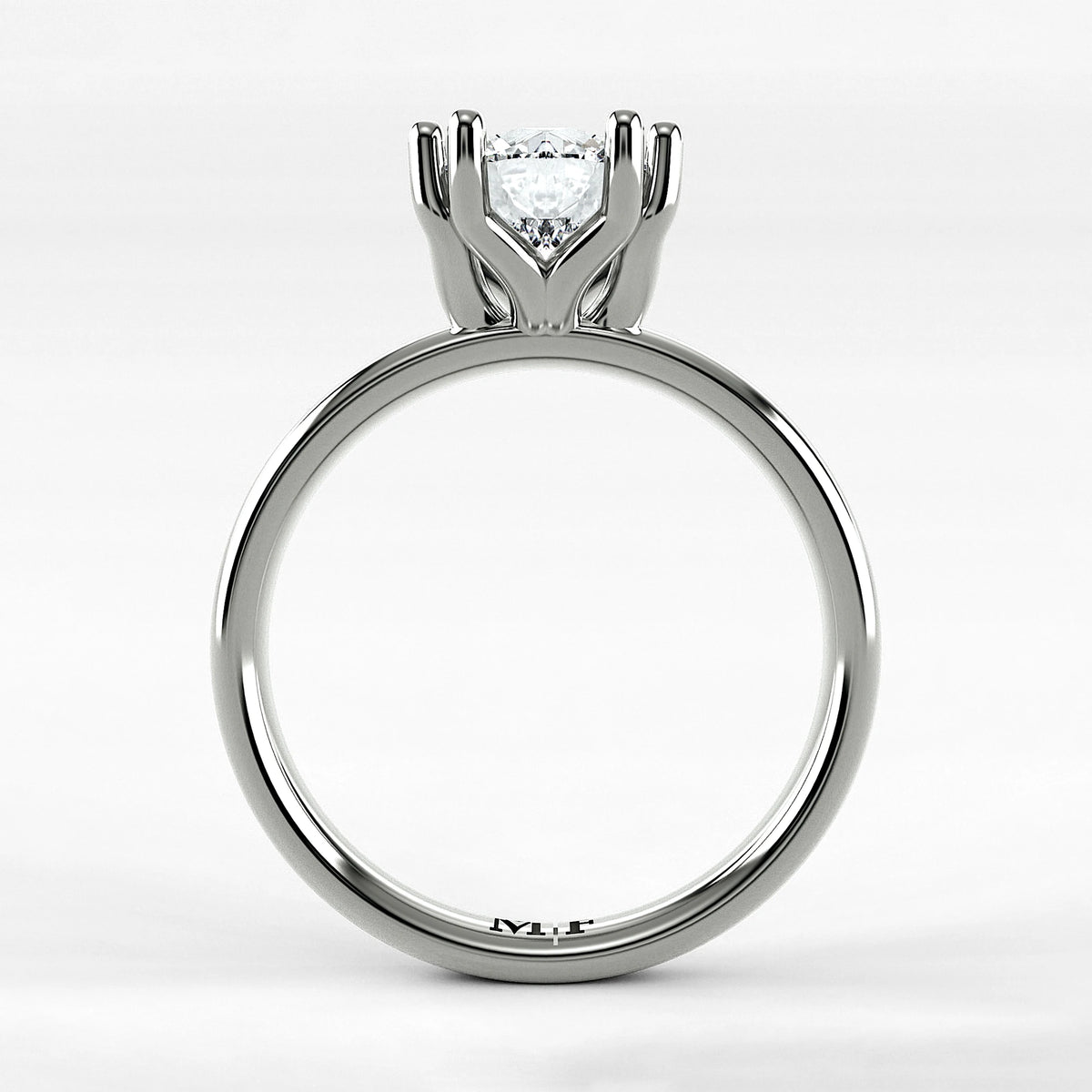Anillo de Compromiso Balance - Redondo en oro blanco - vista 3