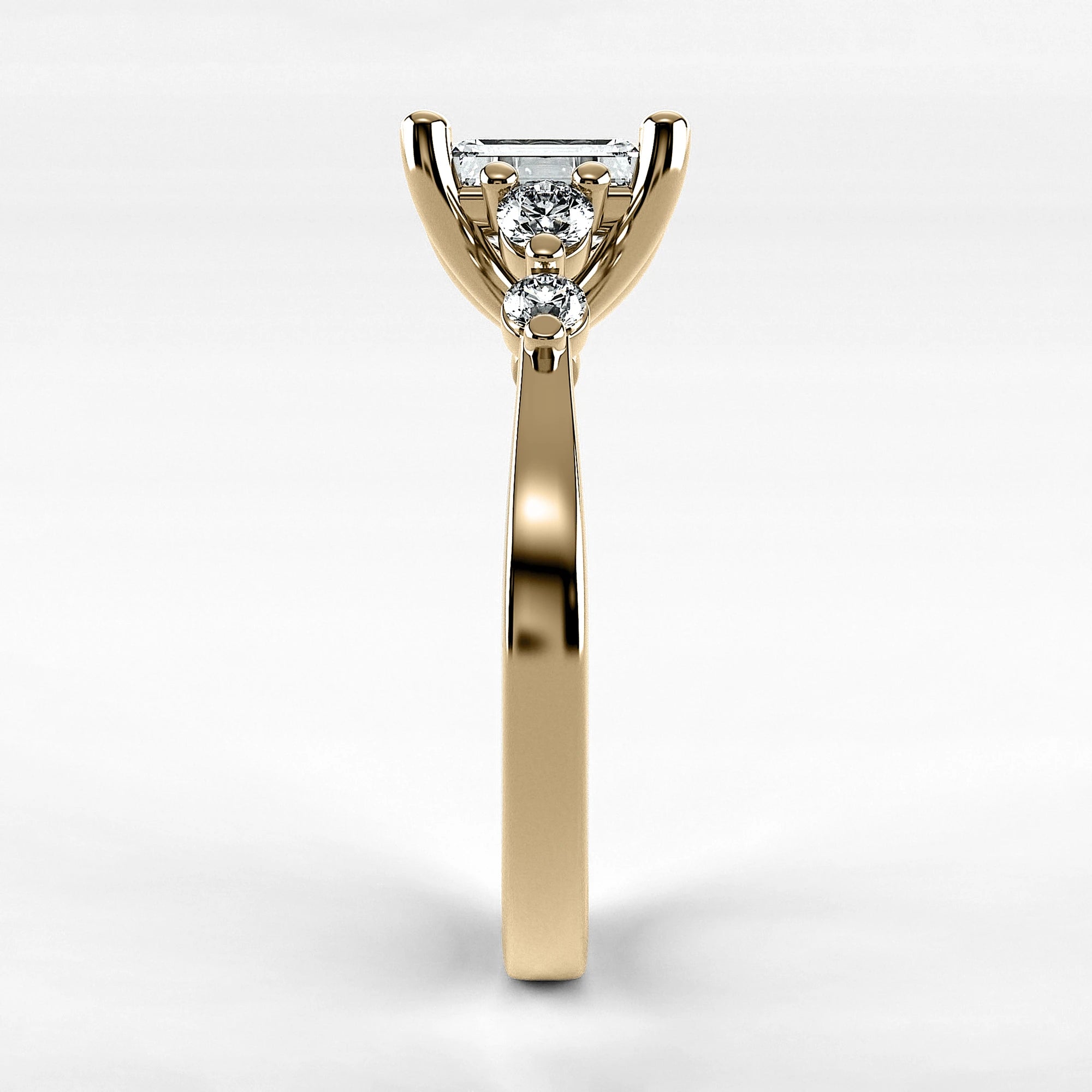 Anillo de Compromiso Constelación - Esmeralda en oro amarillo - vista 2