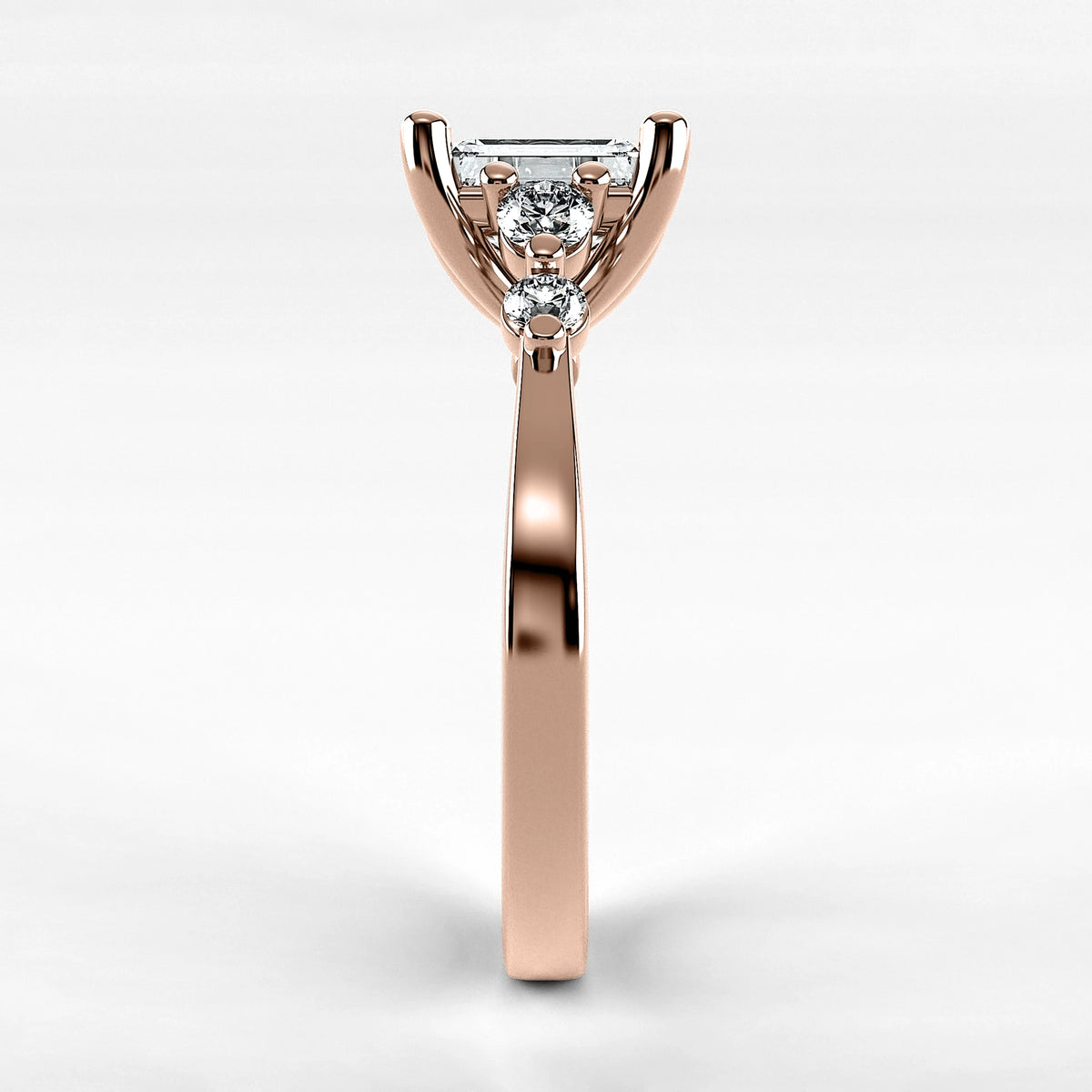 Anillo de Compromiso Constelación - Esmeralda en oro rosa - vista 2