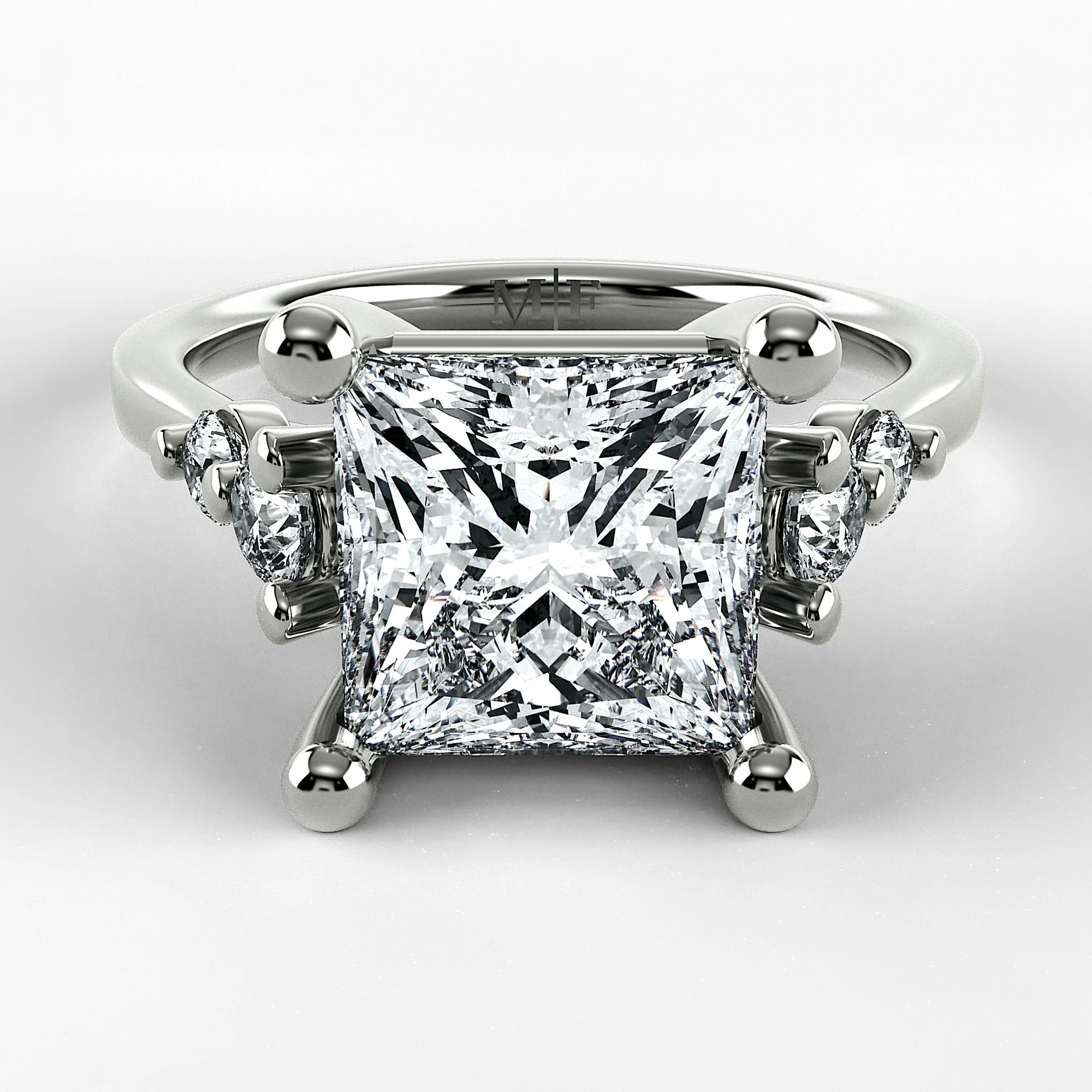 Anillo de Compromiso Constelación - Princess en oro blanco - vista 1