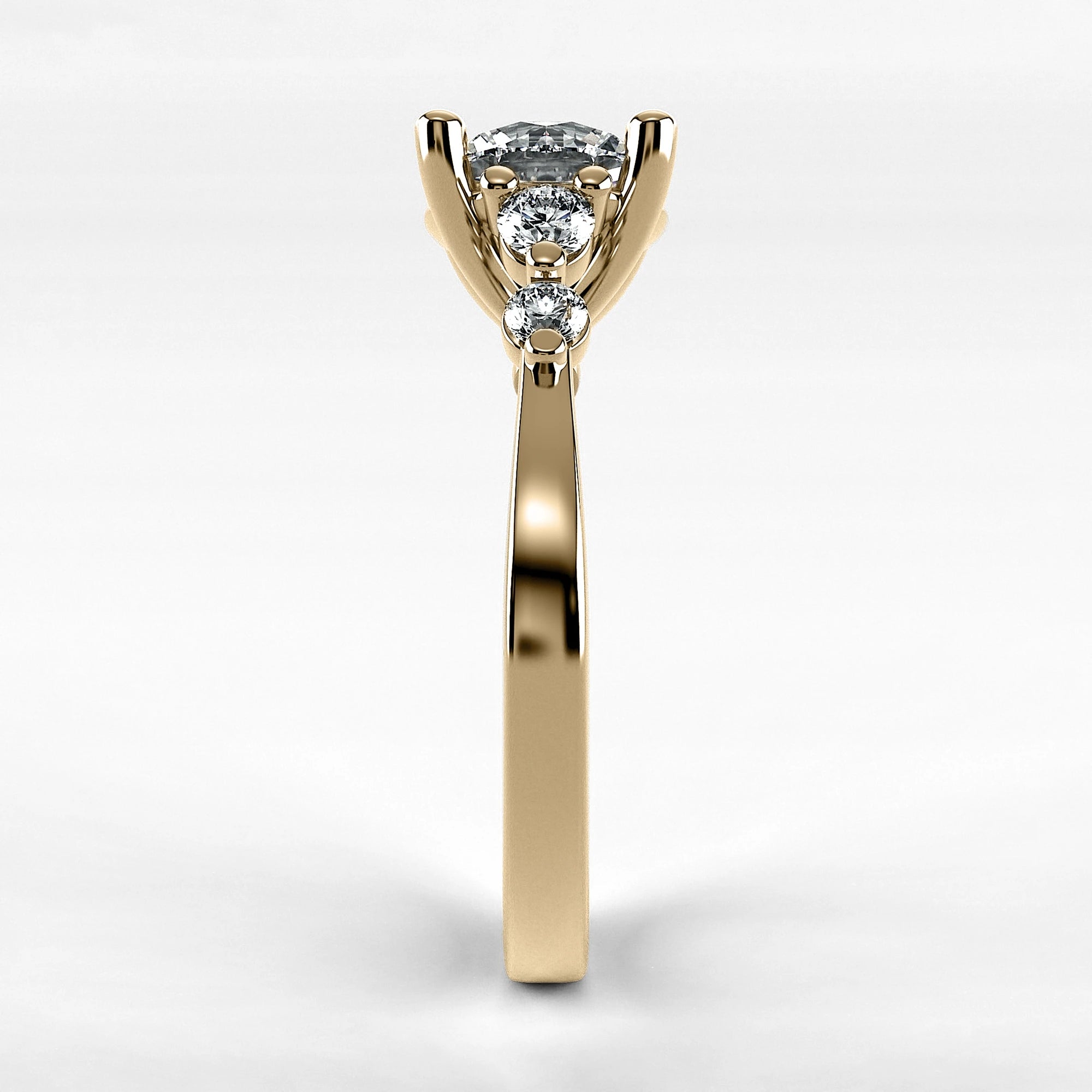 Anillo de Compromiso Constelación - Redondo en oro amarillo - vista 2
