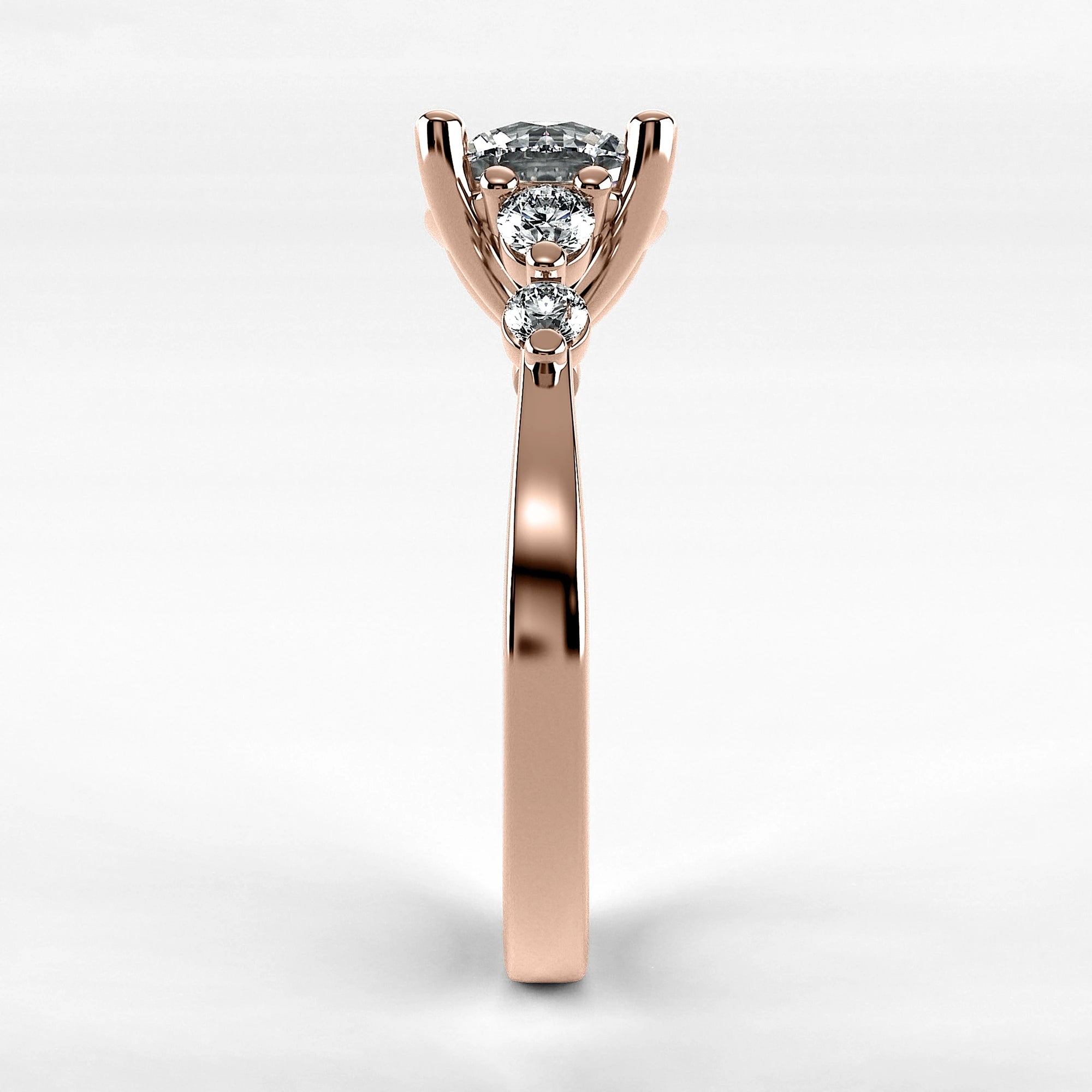 Anillo de Compromiso Constelación - Redondo en oro rosa - vista 2
