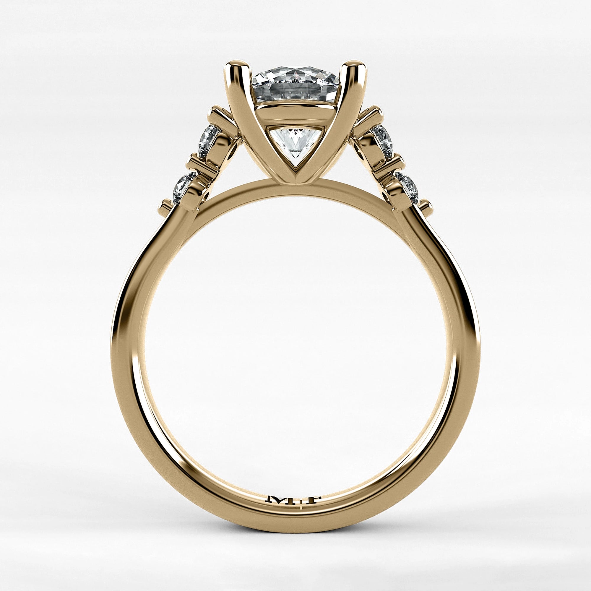 Anillo de Compromiso Constelación - Redondo en oro amarillo - vista 3