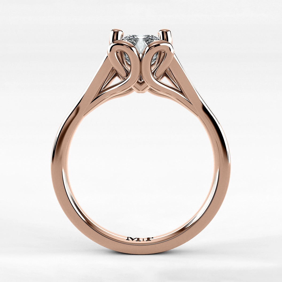 Anillo de Compromiso Apertura - Esmeralda en oro rosa - vista 3
