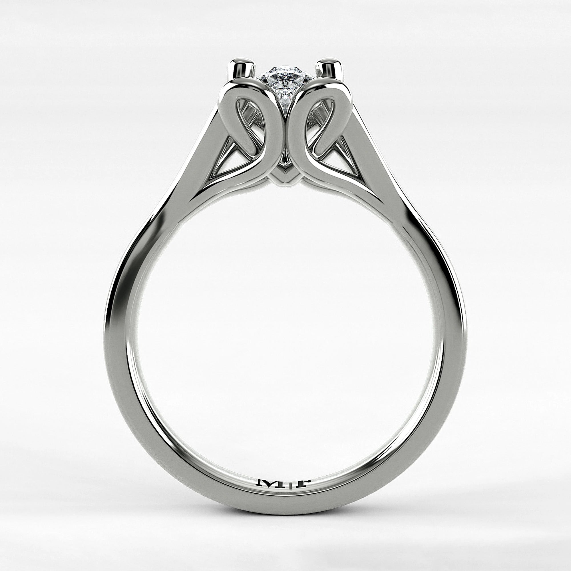Anillo de Compromiso Apertura - Marquesa en oro blanco - vista 3