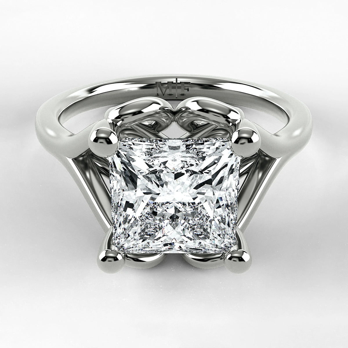 Anillo de Compromiso Apertura - Princess en oro blanco - vista 1