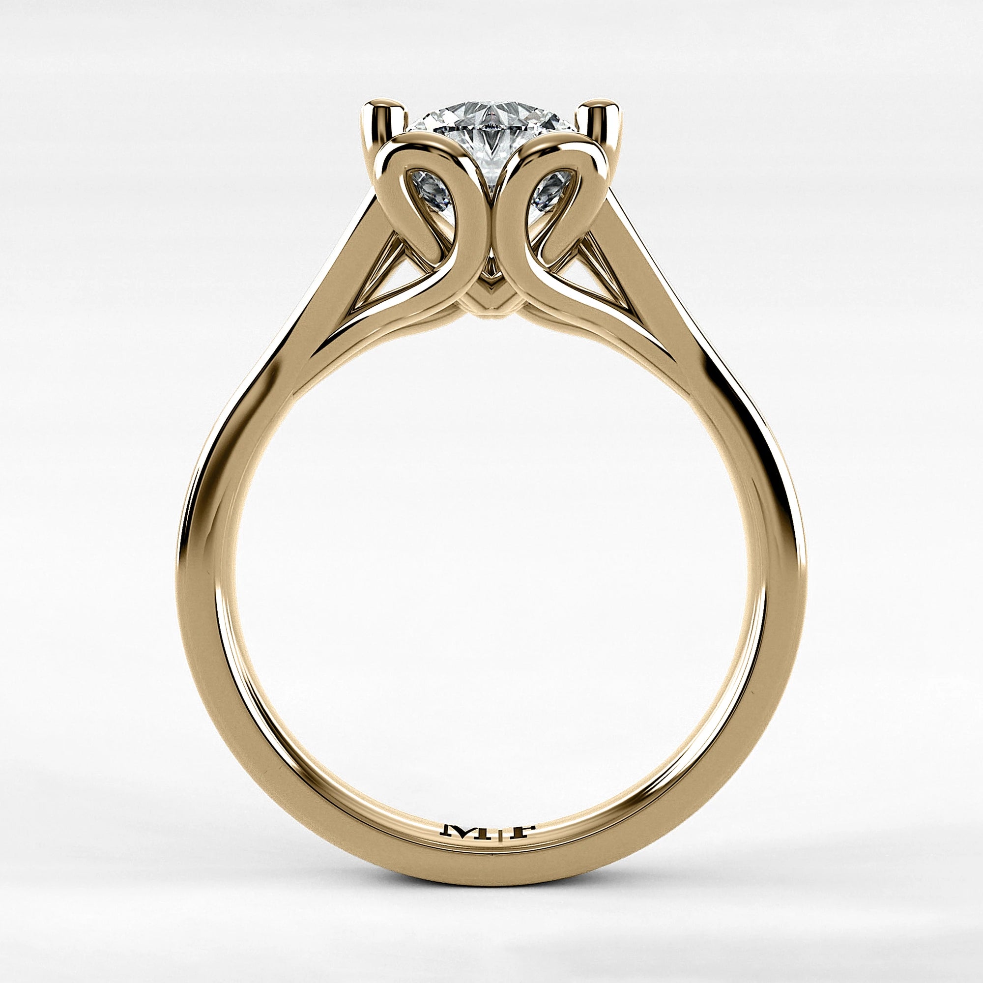 Anillo de Compromiso Apertura - Redondo en oro amarillo - vista 3