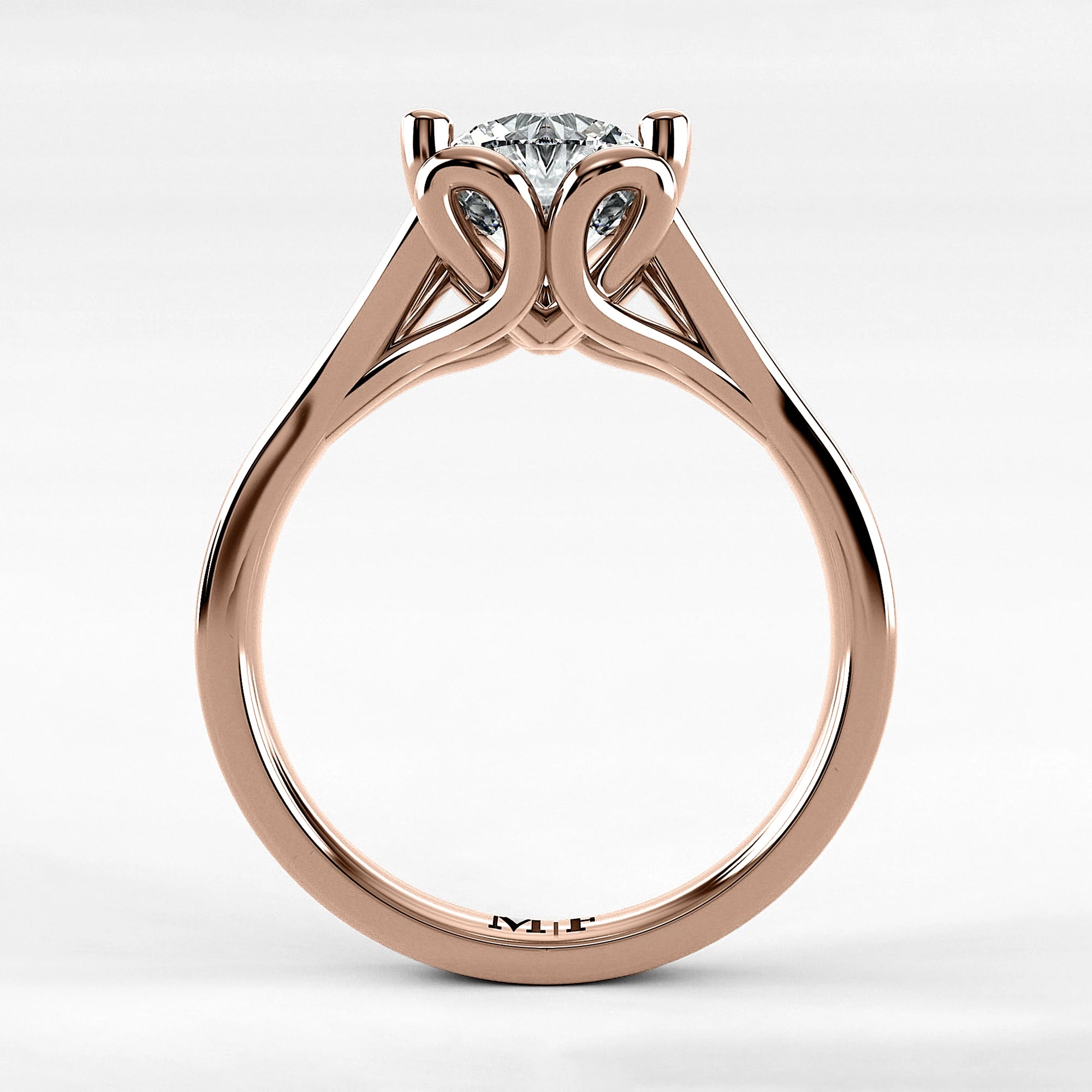 Anillo de Compromiso Apertura - Redondo en oro rosa - vista 3