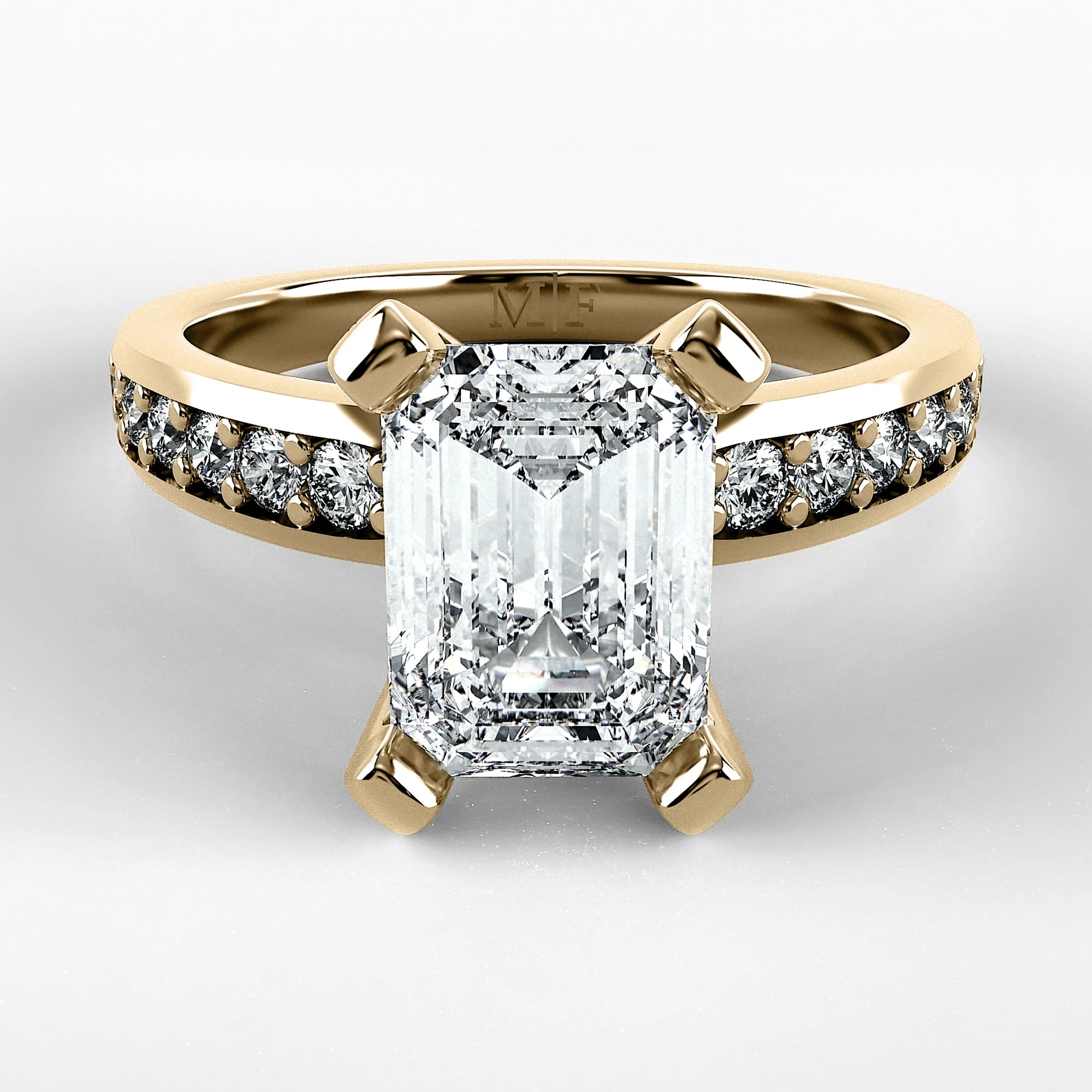 Anillo de Compromiso Pulso - Esmeralda en oro amarillo - vista 1
