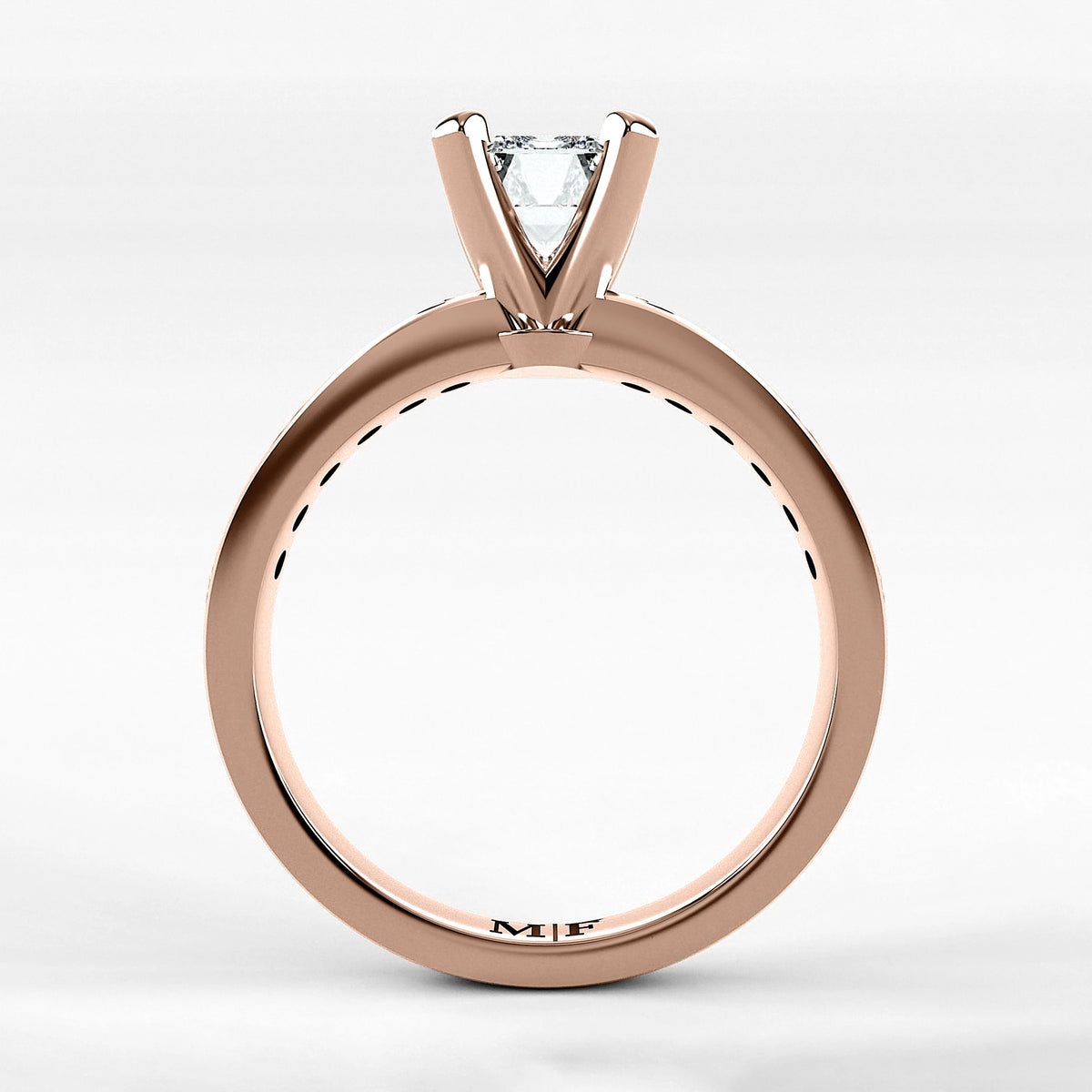 Anillo de Compromiso Pulso - Esmeralda en oro rosa - vista 3