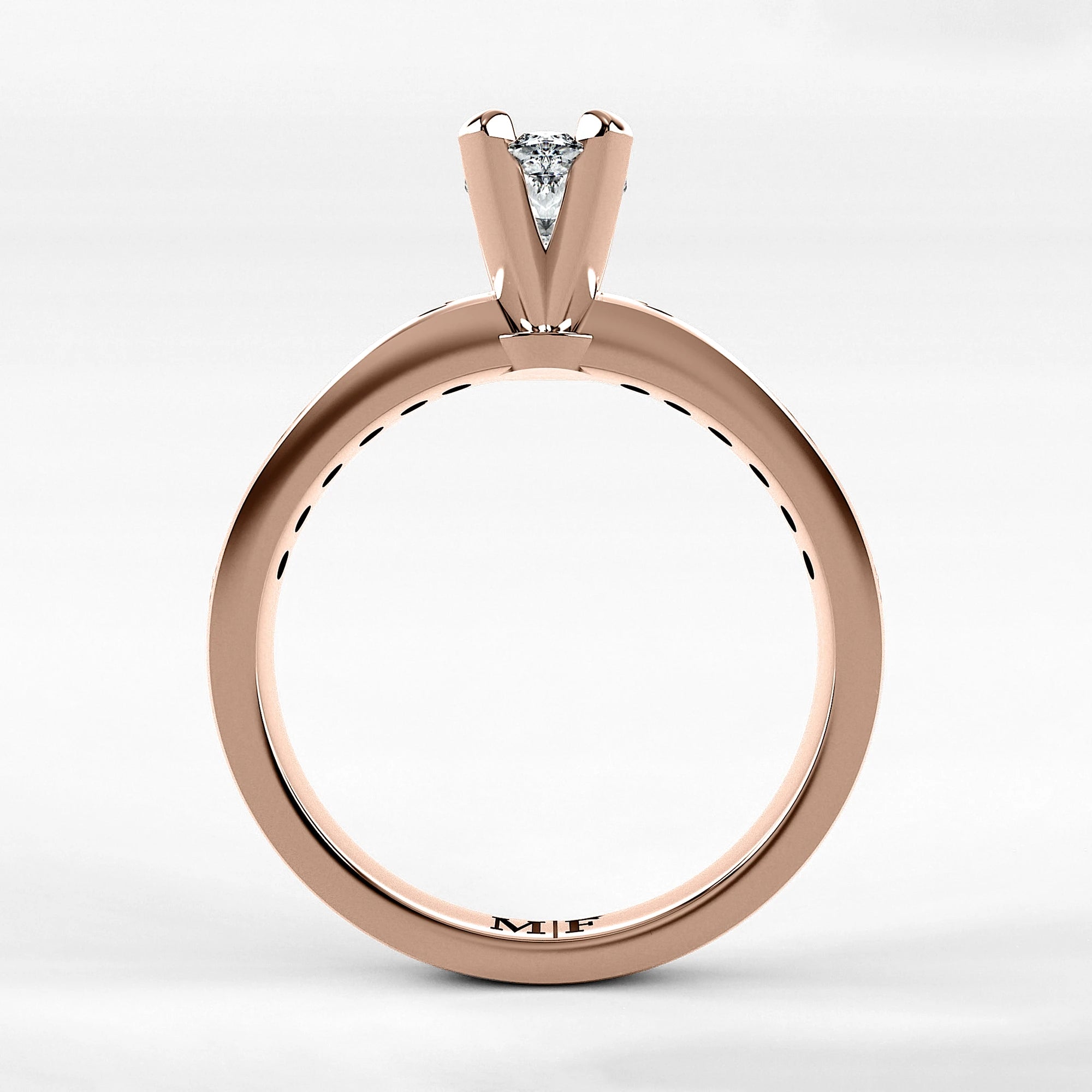 Anillo de Compromiso Pulso - Marquesa en oro rosa - vista 3