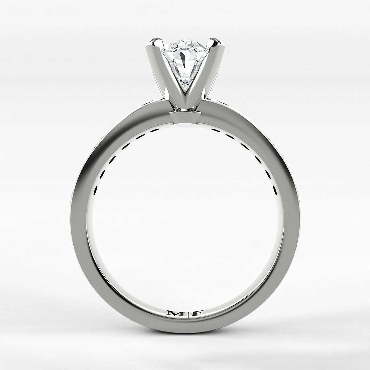 Anillo de Compromiso Pulso - Oval en oro blanco - vista 3