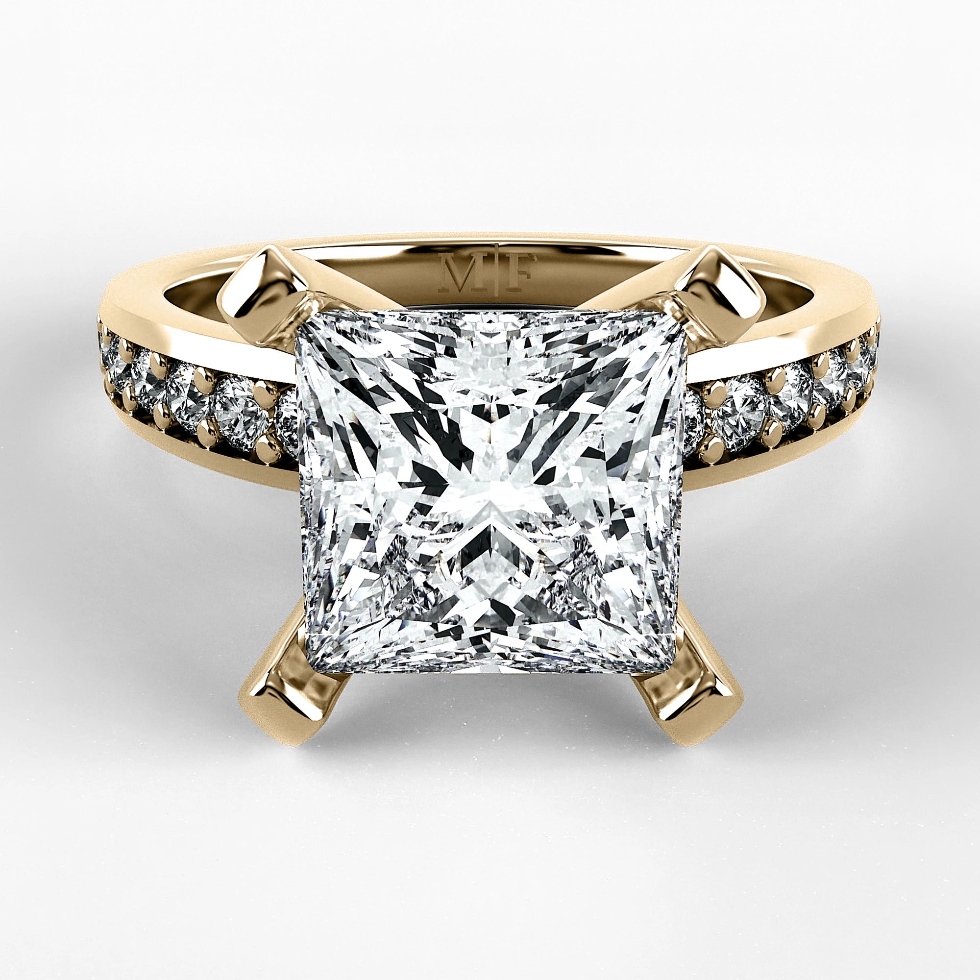 Anillo de Compromiso Pulso - Princess en oro amarillo - vista 1