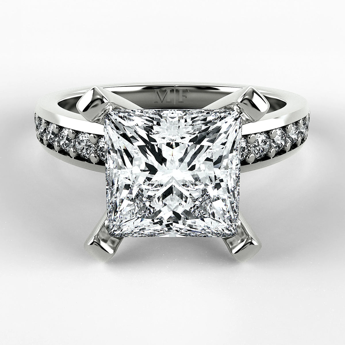 Anillo de Compromiso Pulso - Princess en oro blanco - vista 1