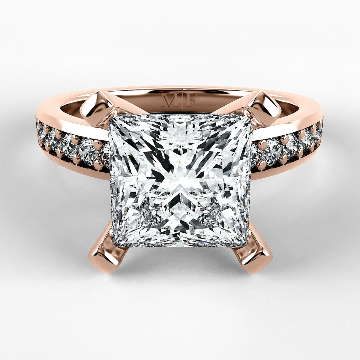 Anillo de Compromiso Pulso - Princess en oro rosa - vista 1