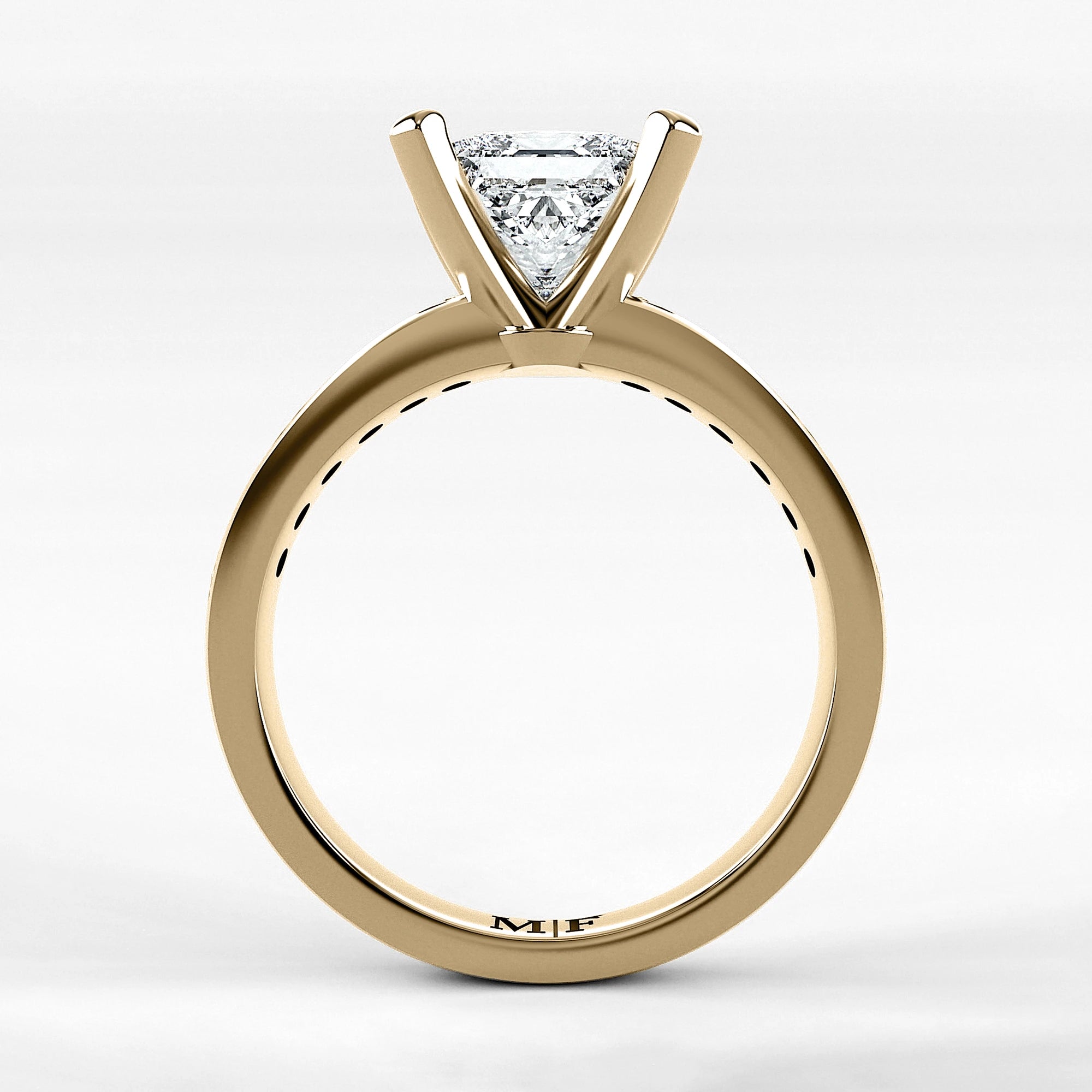 Anillo de Compromiso Pulso - Princess en oro amarillo - vista 3