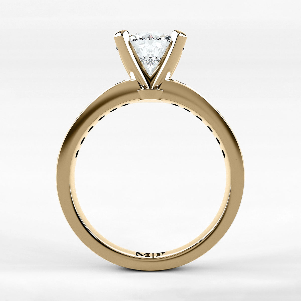 Anillo de Compromiso Pulso - Redondo en oro amarillo - vista 3