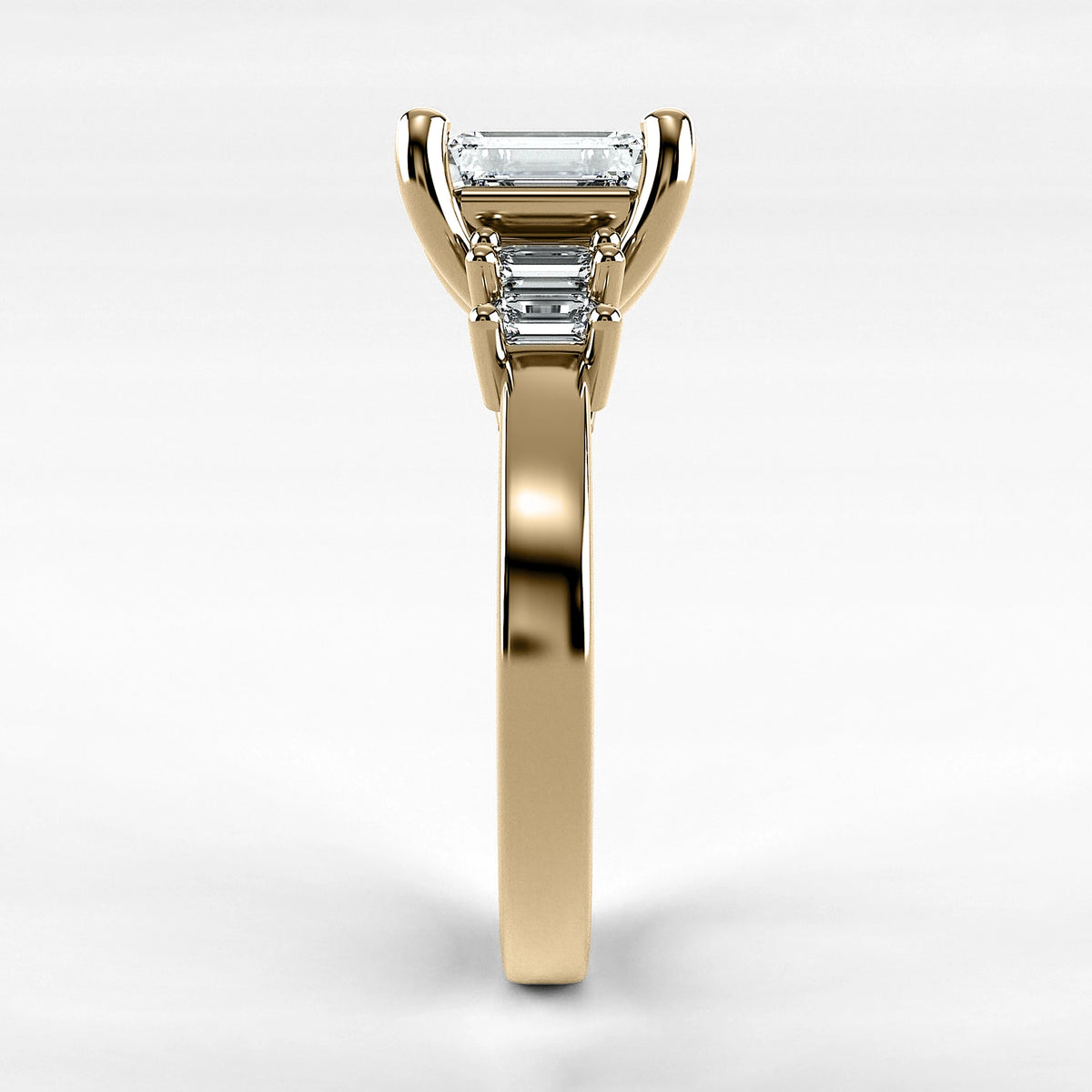 Anillo de Compromiso Eje - Esmeralda en oro amarillo - vista 2