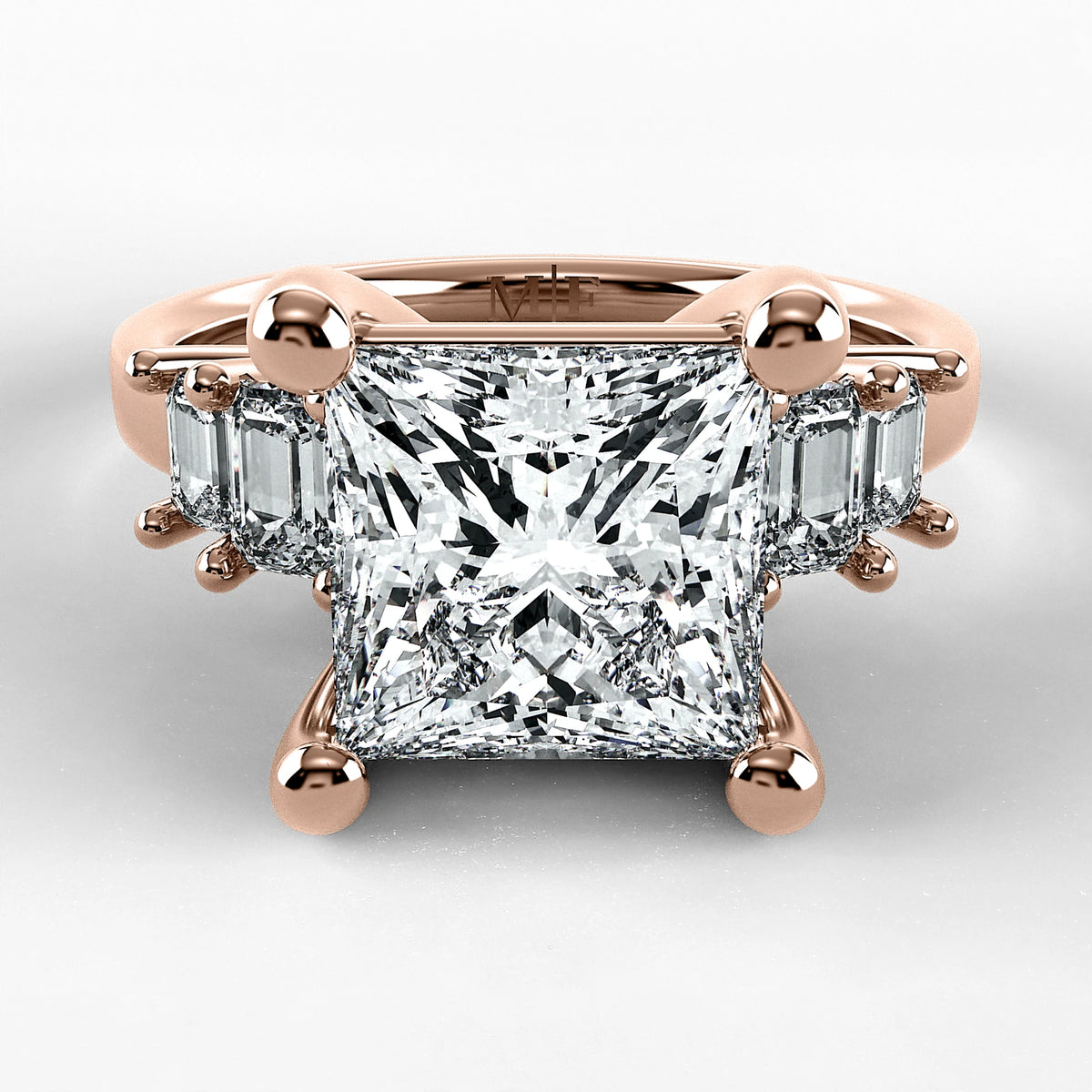 Anillo de Compromiso Eje - Princess en oro rosa - vista 1