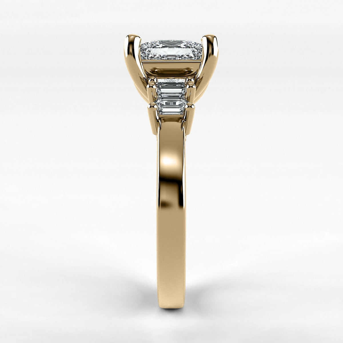 Anillo de Compromiso Eje - Princess en oro amarillo - vista 2