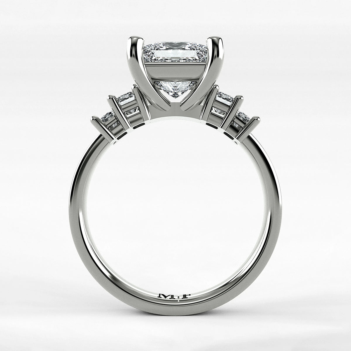 Anillo de Compromiso Eje - Princess en oro blanco - vista 3
