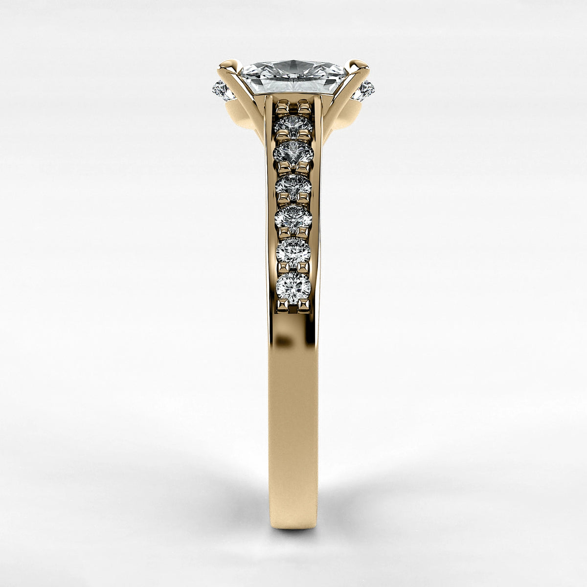 Anillo de Compromiso Trazo - Oval en oro amarillo - vista 2