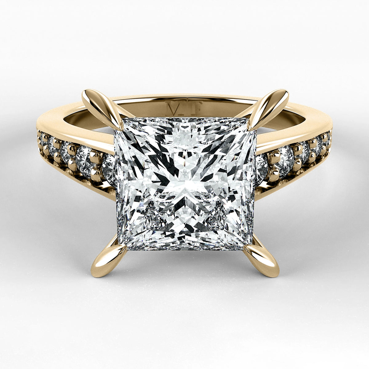 Anillo de Compromiso Trazo - Princess en oro amarillo - vista 1