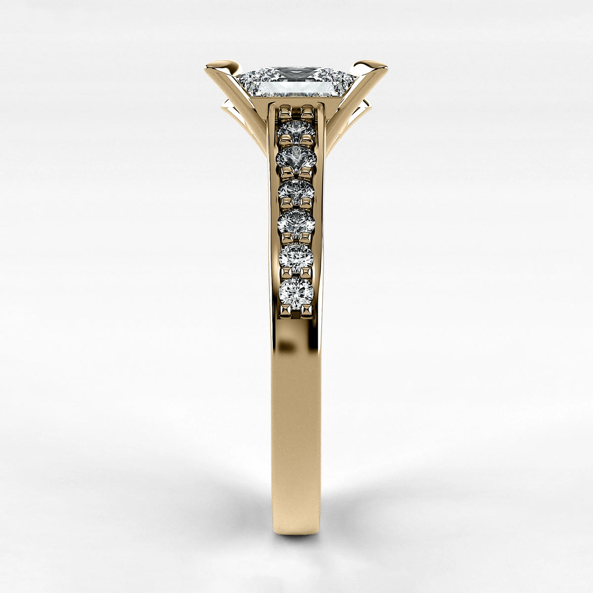 Anillo de Compromiso Trazo - Princess en oro amarillo - vista 2