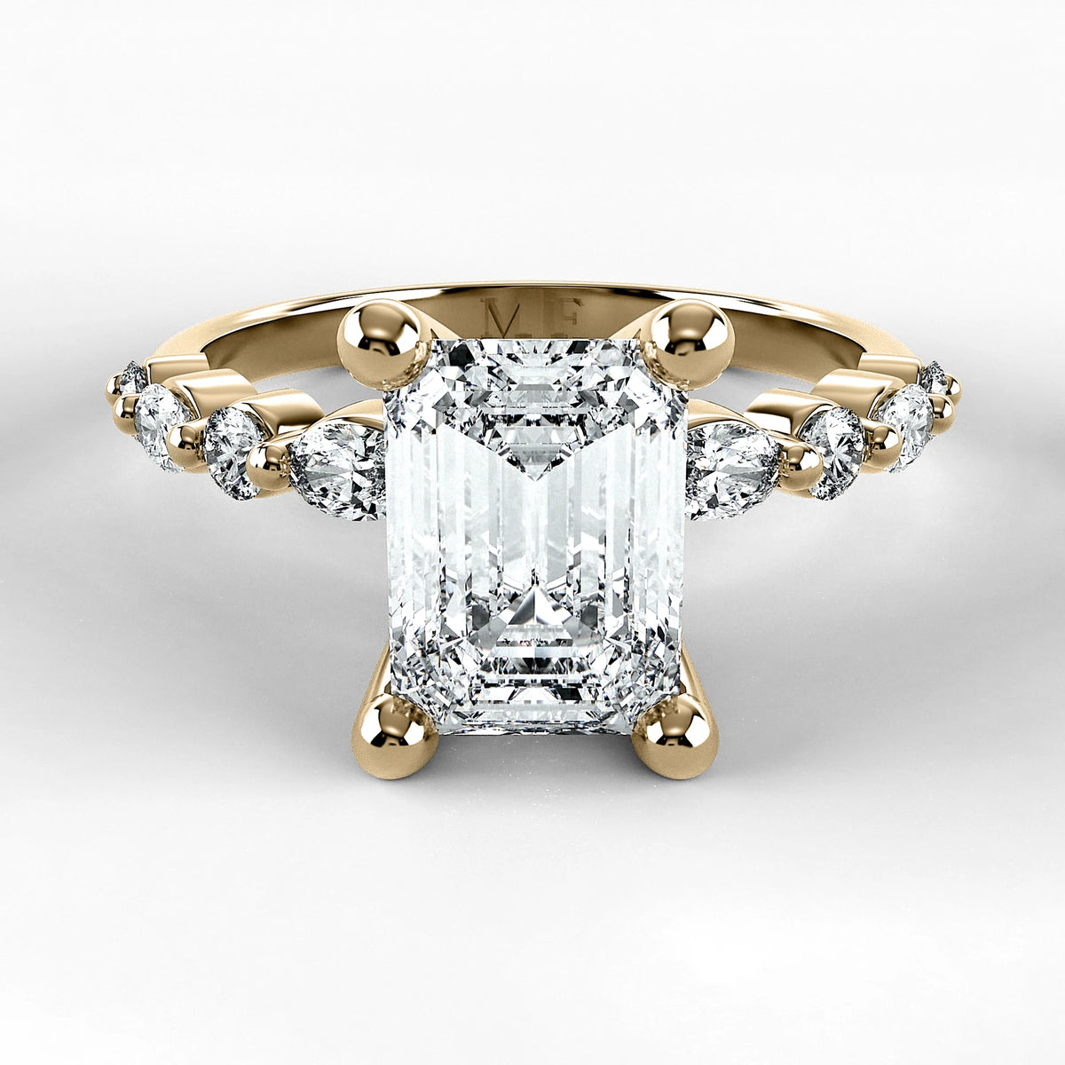 Anillo de Compromiso Intenso - Esmeralda en oro amarillo - vista 1