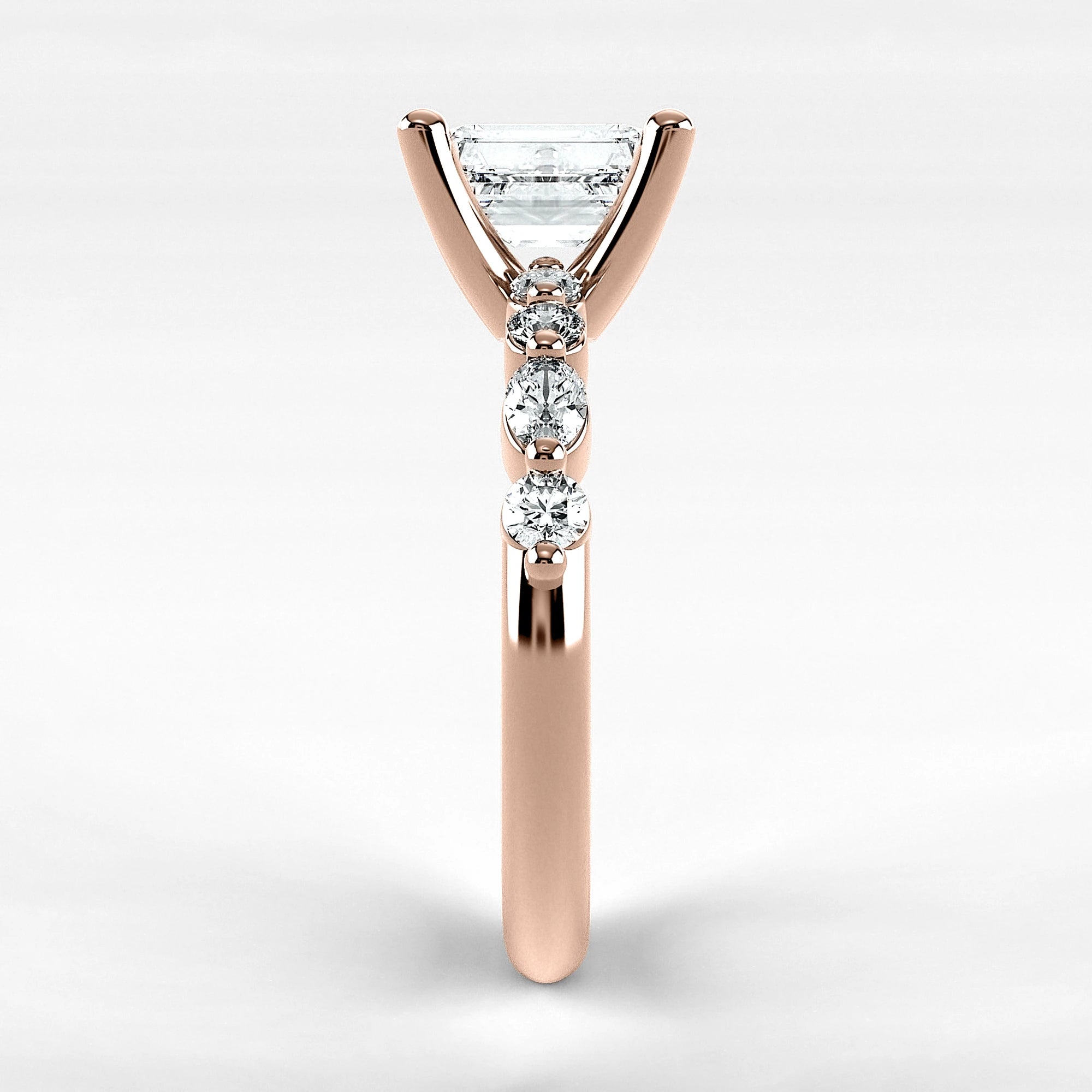 Anillo de Compromiso Intenso - Esmeralda en oro rosa - vista 2