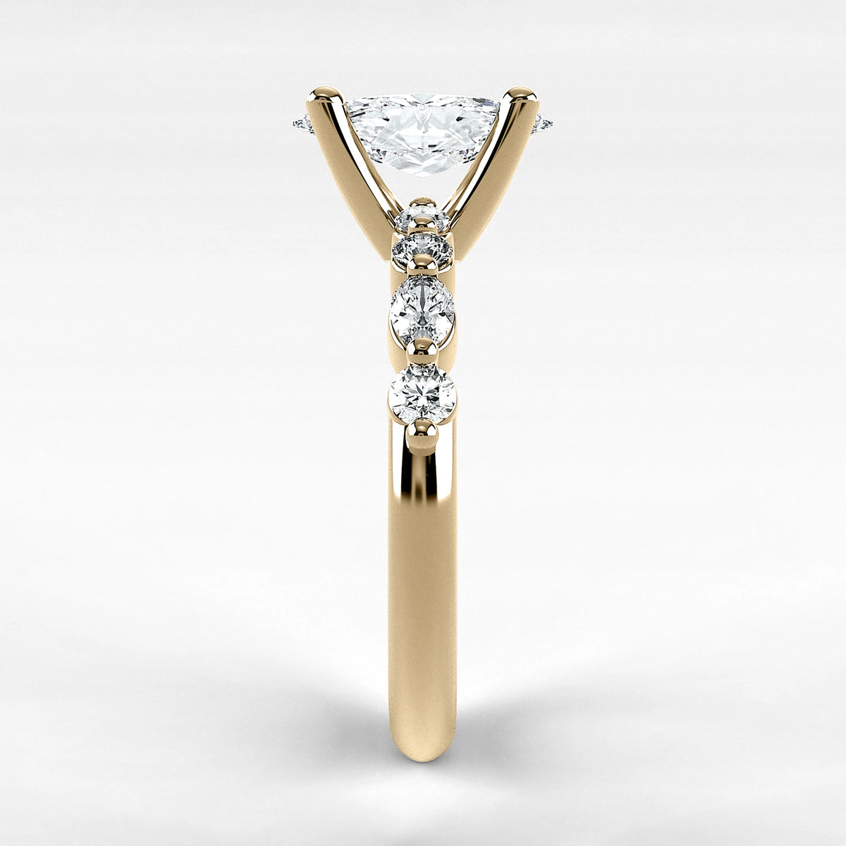 Anillo de Compromiso Intenso - Marquesa en oro amarillo - vista 2