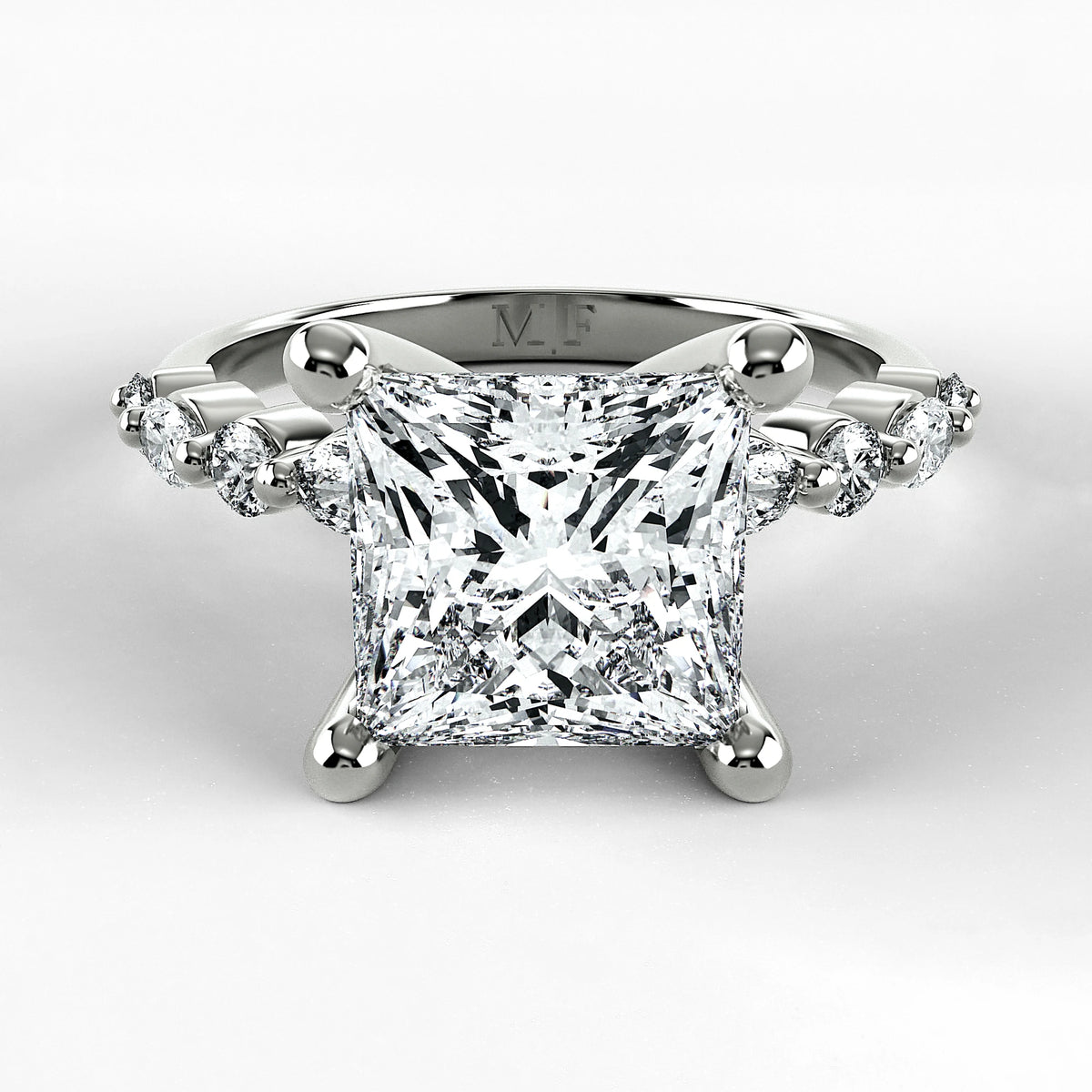 Anillo de Compromiso Intenso - Princess en oro blanco - vista 1