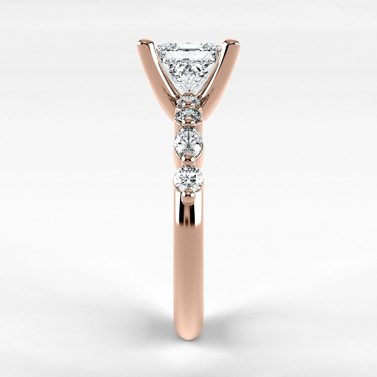Anillo de Compromiso Intenso - Princess en oro rosa - vista 2