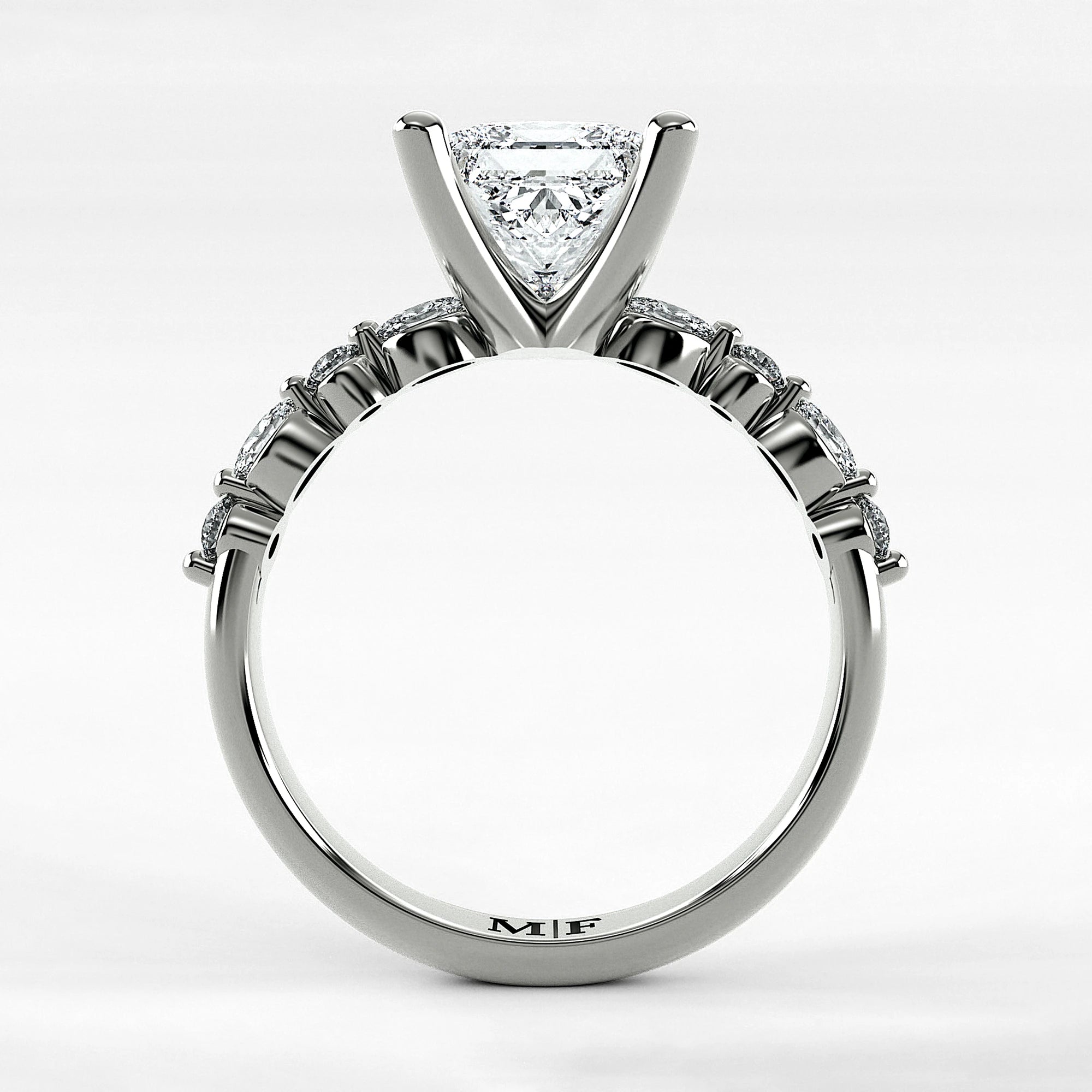 Anillo de Compromiso Intenso - Princess en oro blanco - vista 3